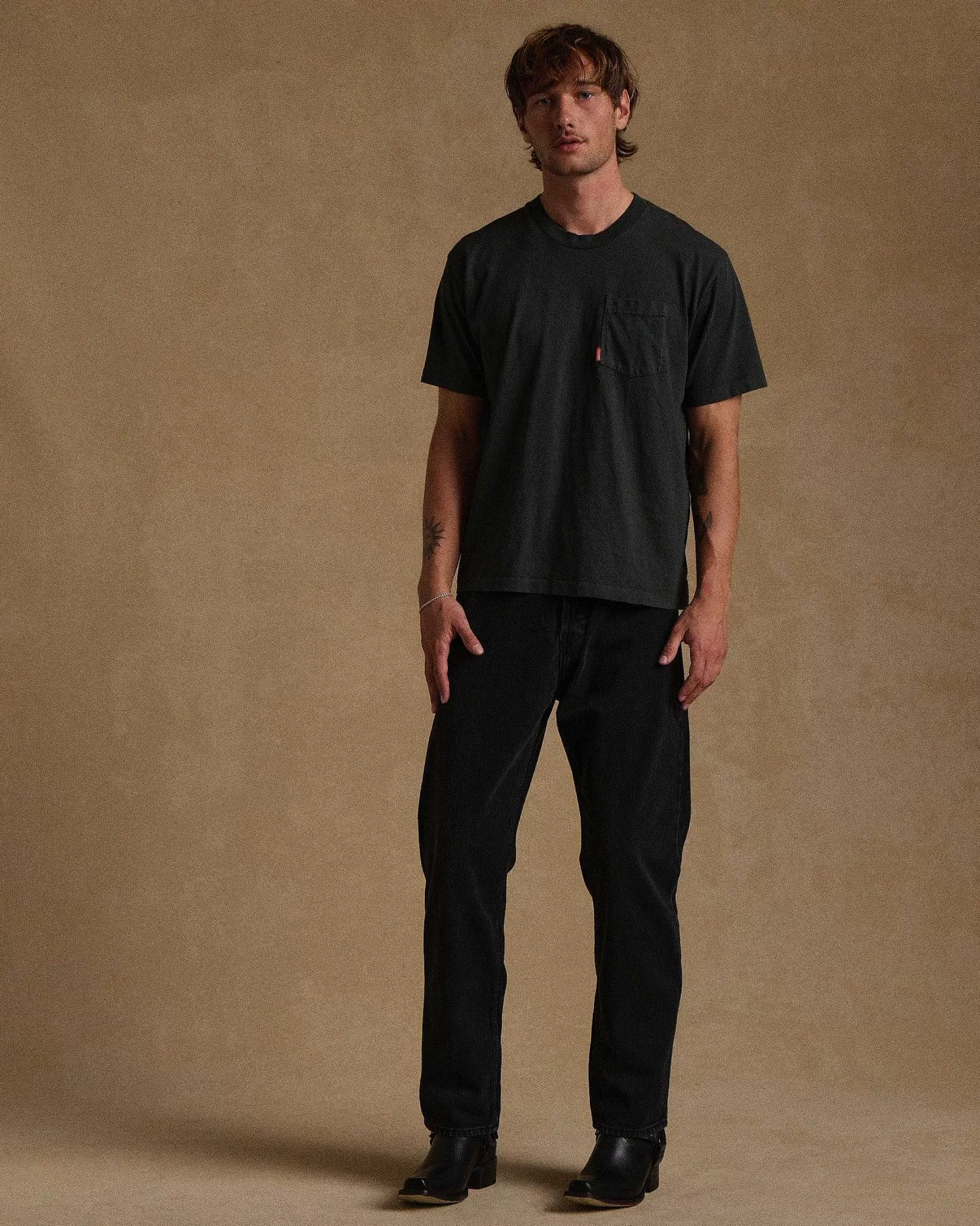 Cherry Tees & Long Sleeves-American Classic Pocket Tee (Vintage Black)