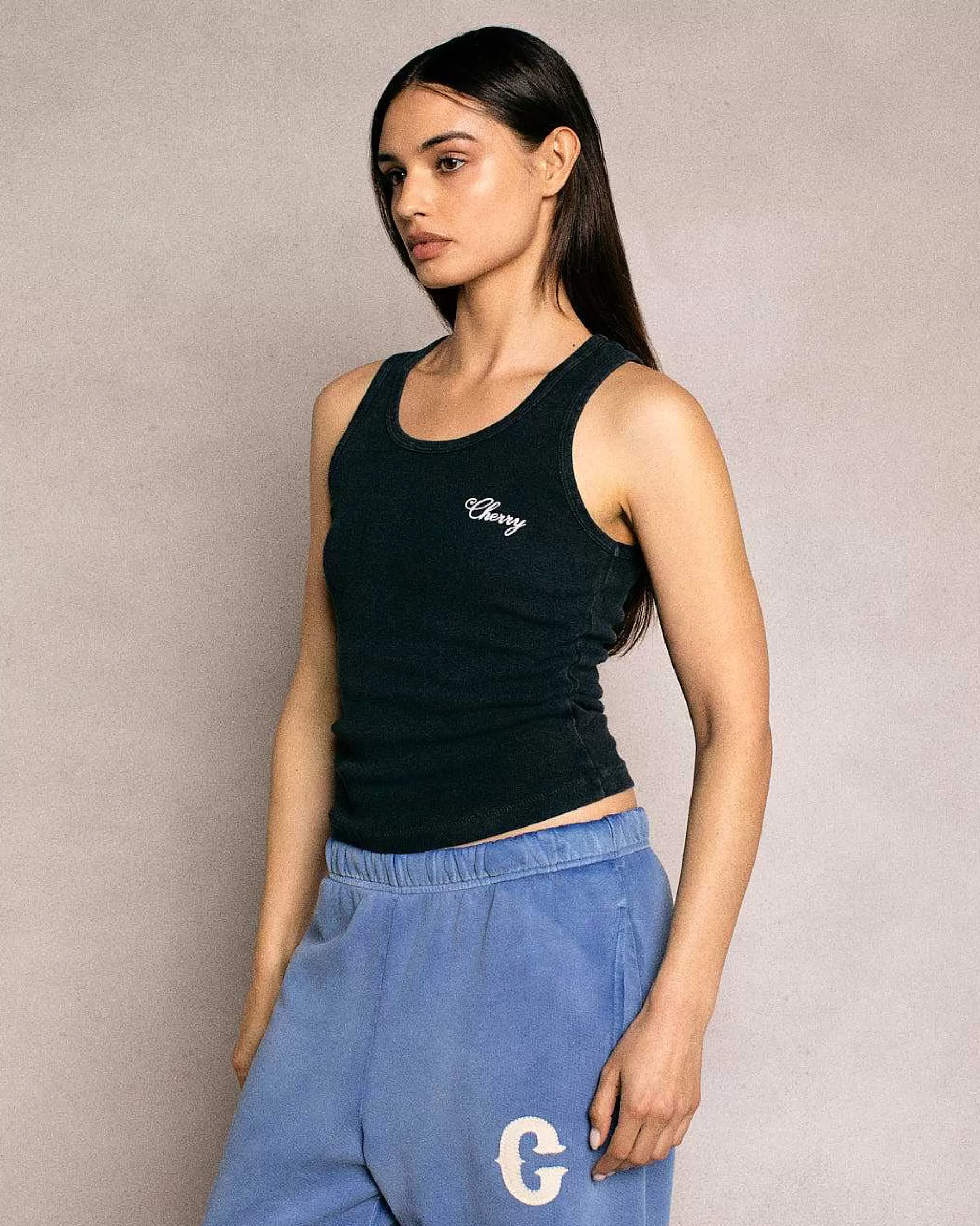 Cherry Women'S-American Classic Tank Top (Vintage Black)