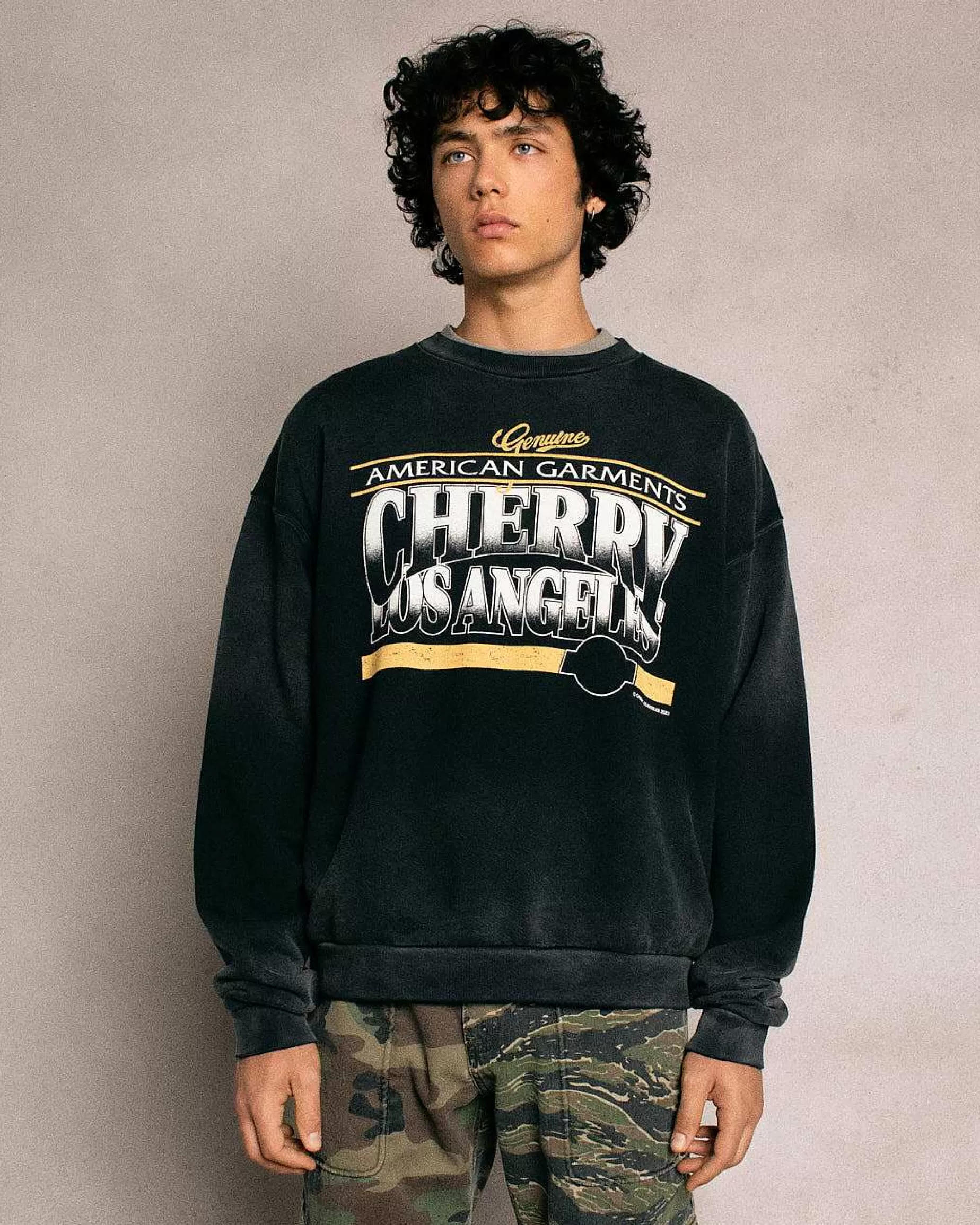 Cherry Sweatshirts-American Garments Crewneck (Vintage Black)