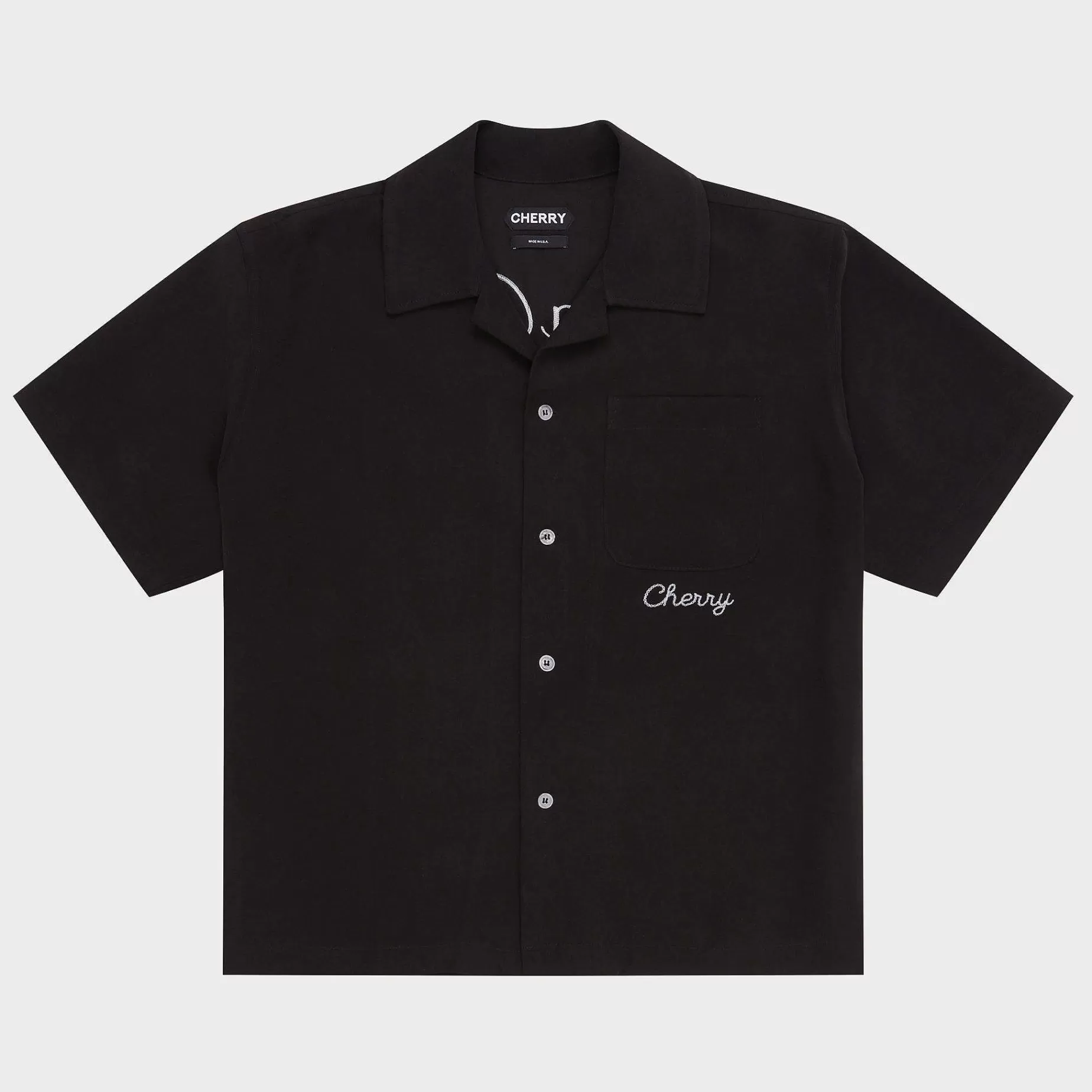 Cherry Shirting-Bowling Broncos Bowling Shirt (Black)