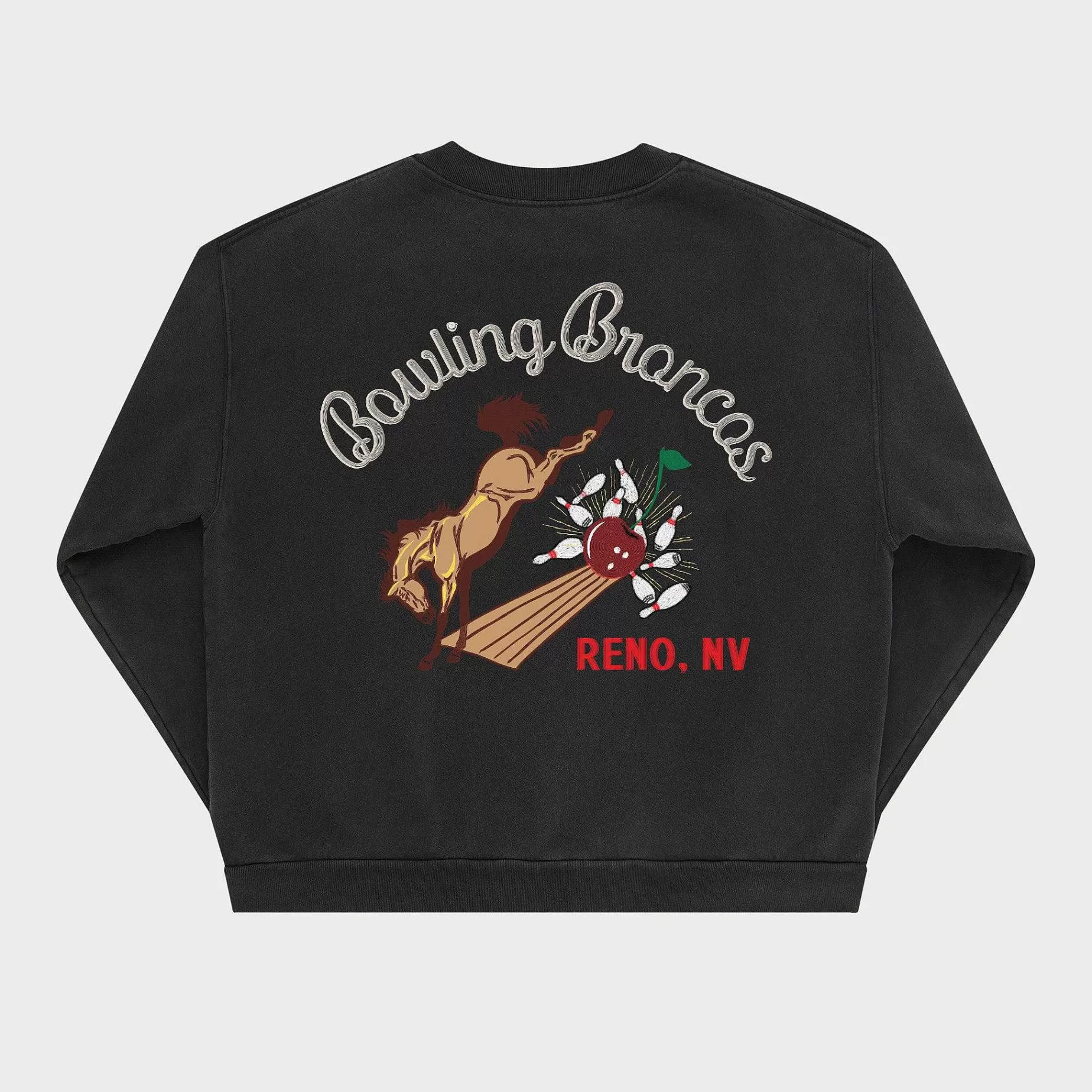 Cherry Sweatshirts-Bowling Broncos Crewneck (Black)