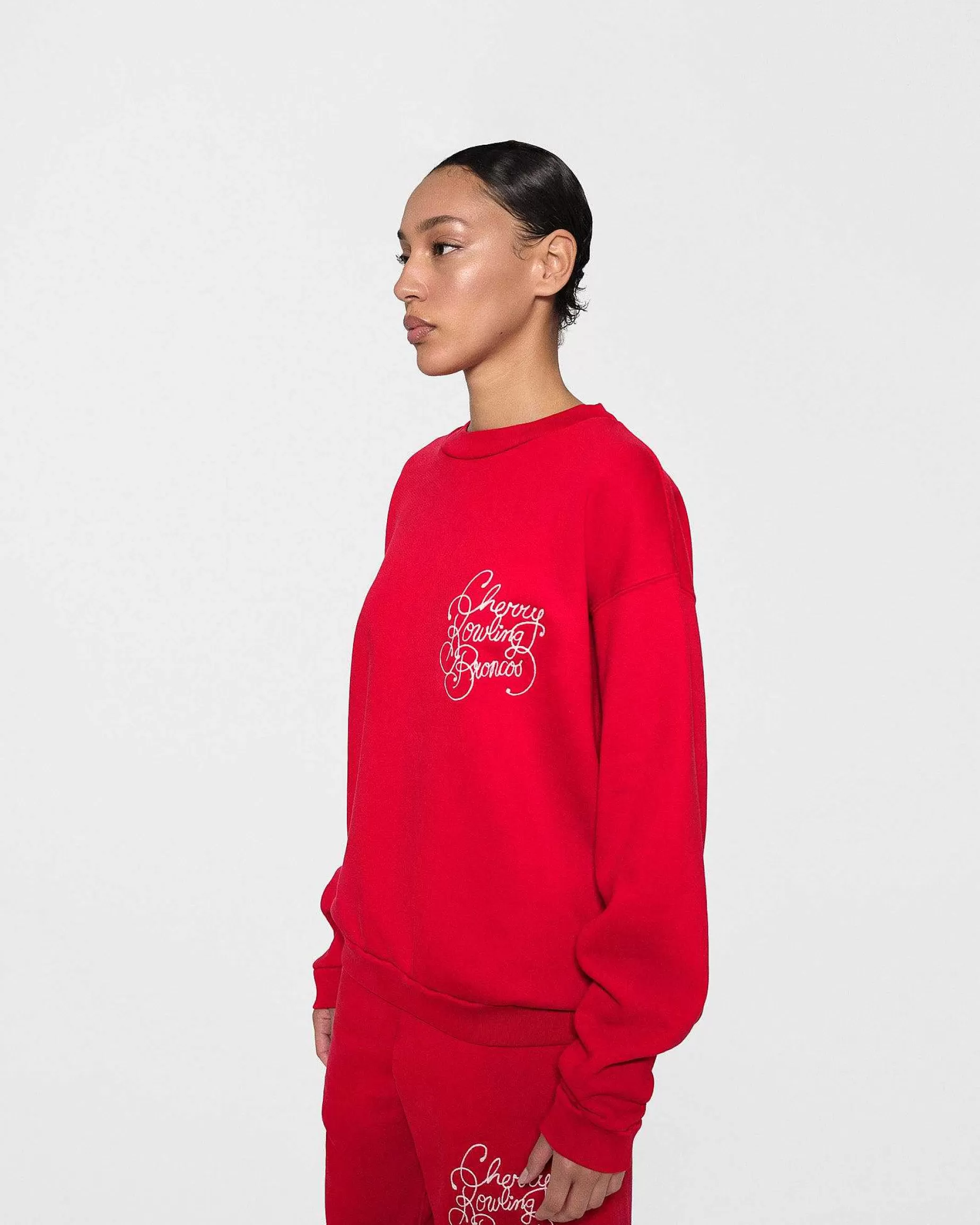 Cherry Sweatshirts-Bowling Broncos Crewneck (Cardinal)