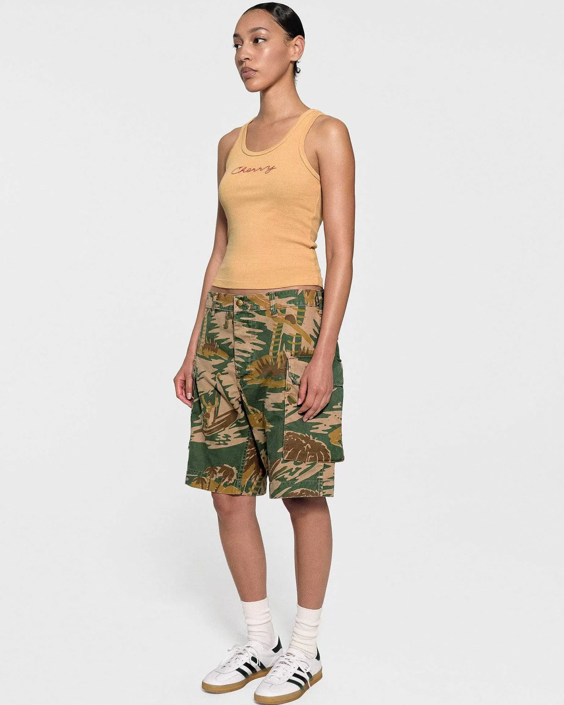 Cherry Women'S-Chain Stitch Tank Top (Gold)