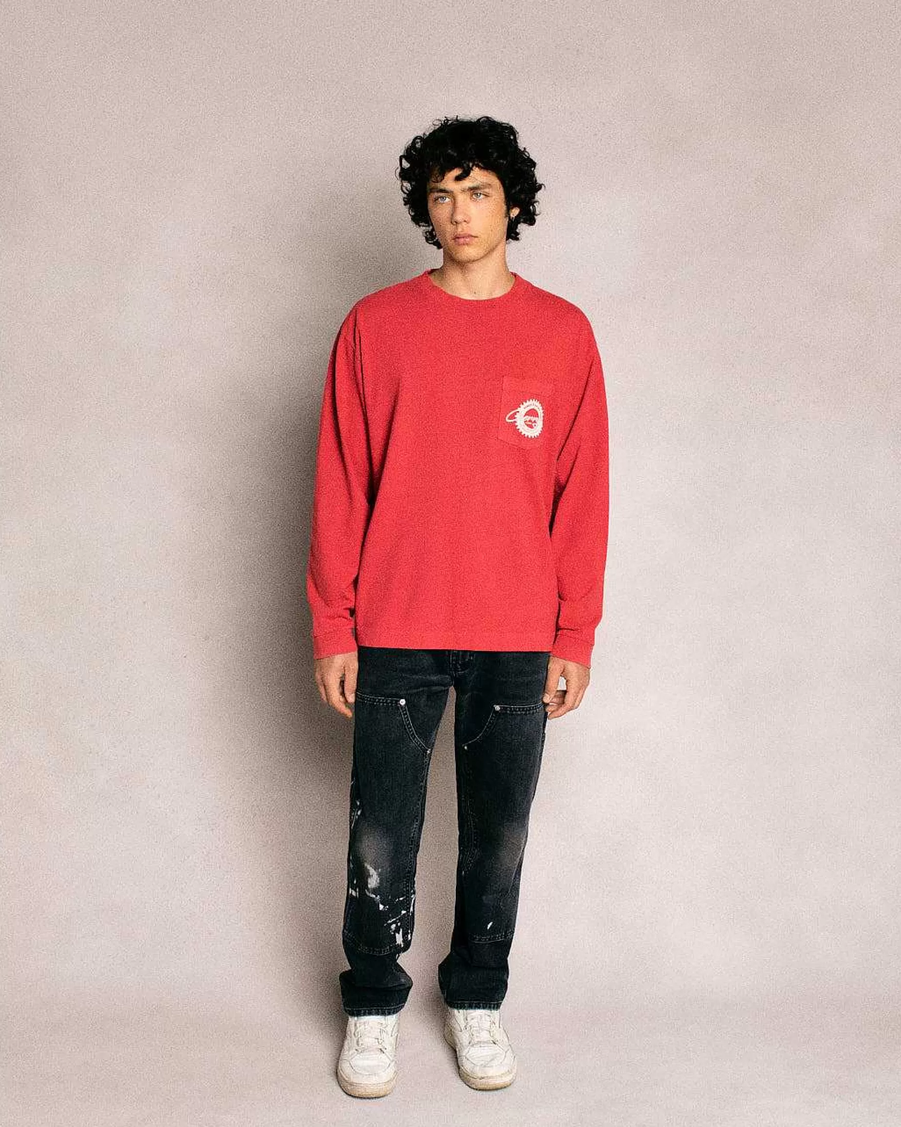 Cherry Tees & Long Sleeves- Cams Pocket L/S T-Shirt (Vintage Red)