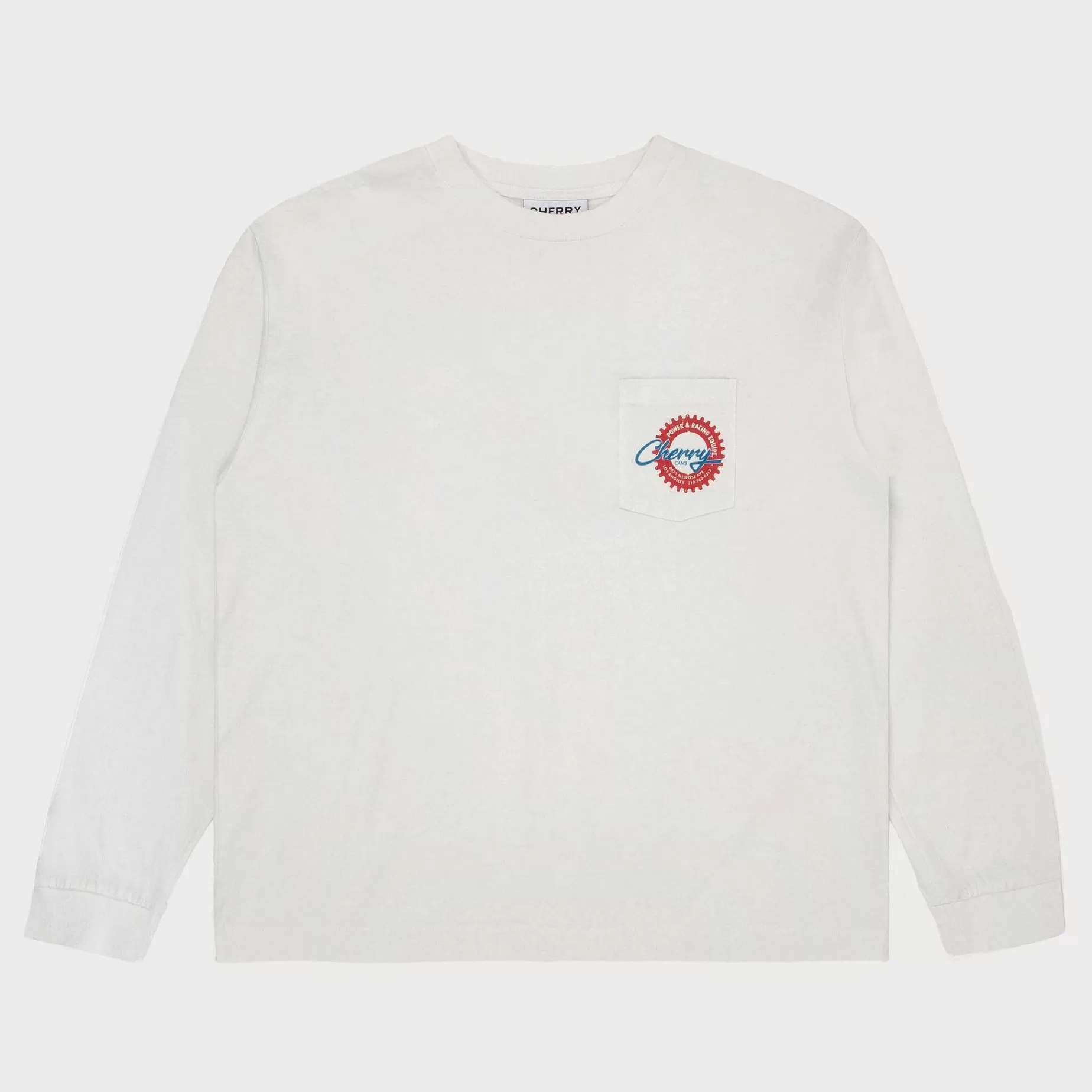 Cherry Tees & Long Sleeves- Cams Pocket L/S T-Shirt (Vintage White)