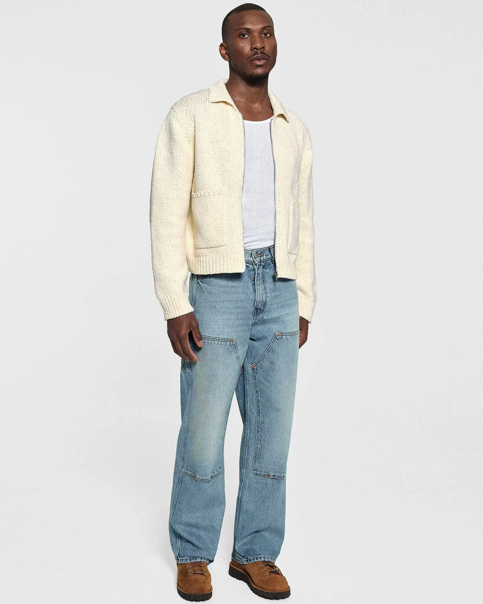 Cherry Jackets-Cotton Knit Club Jacket (Cream)