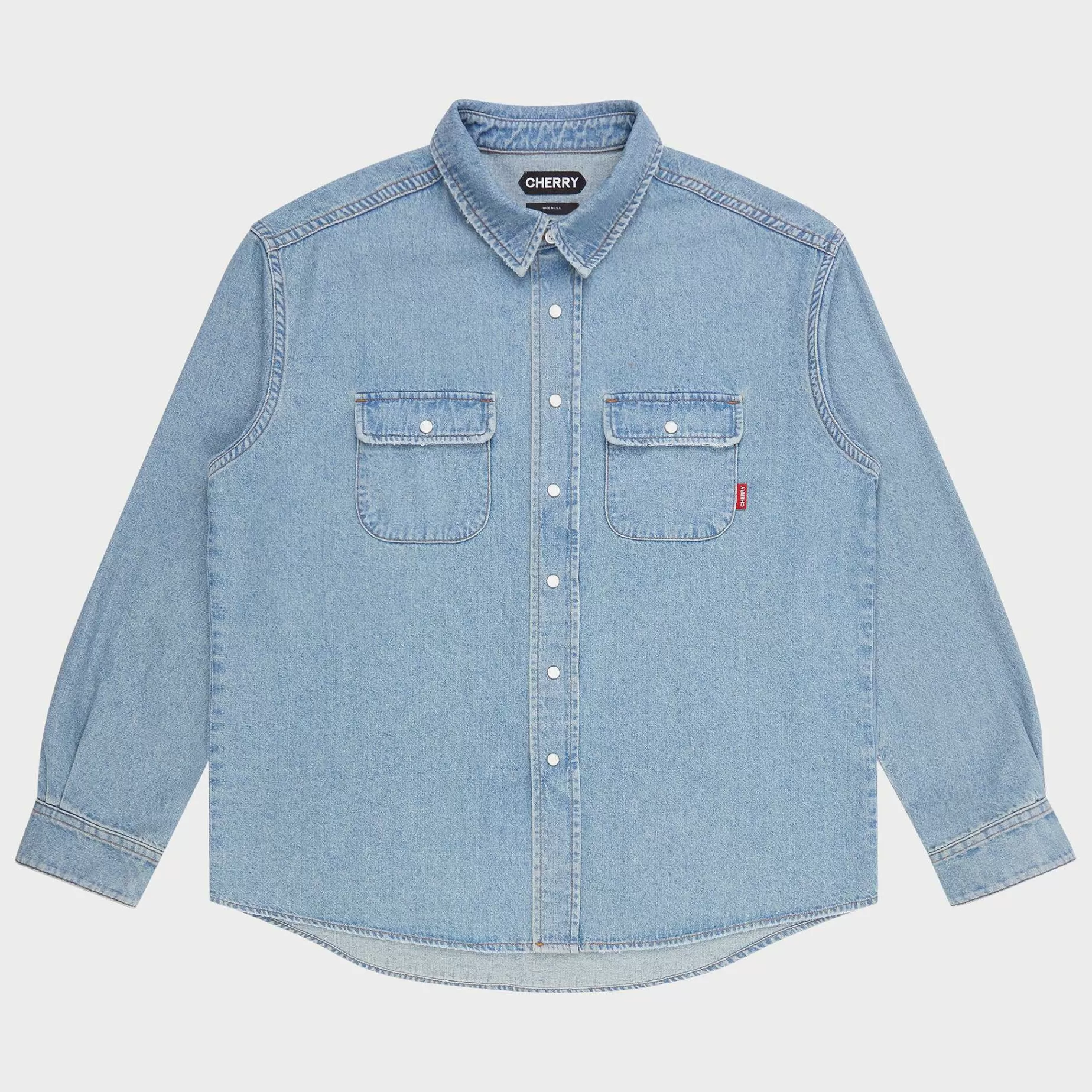 Cherry Shirting-Denim Overshirt (Indigo)