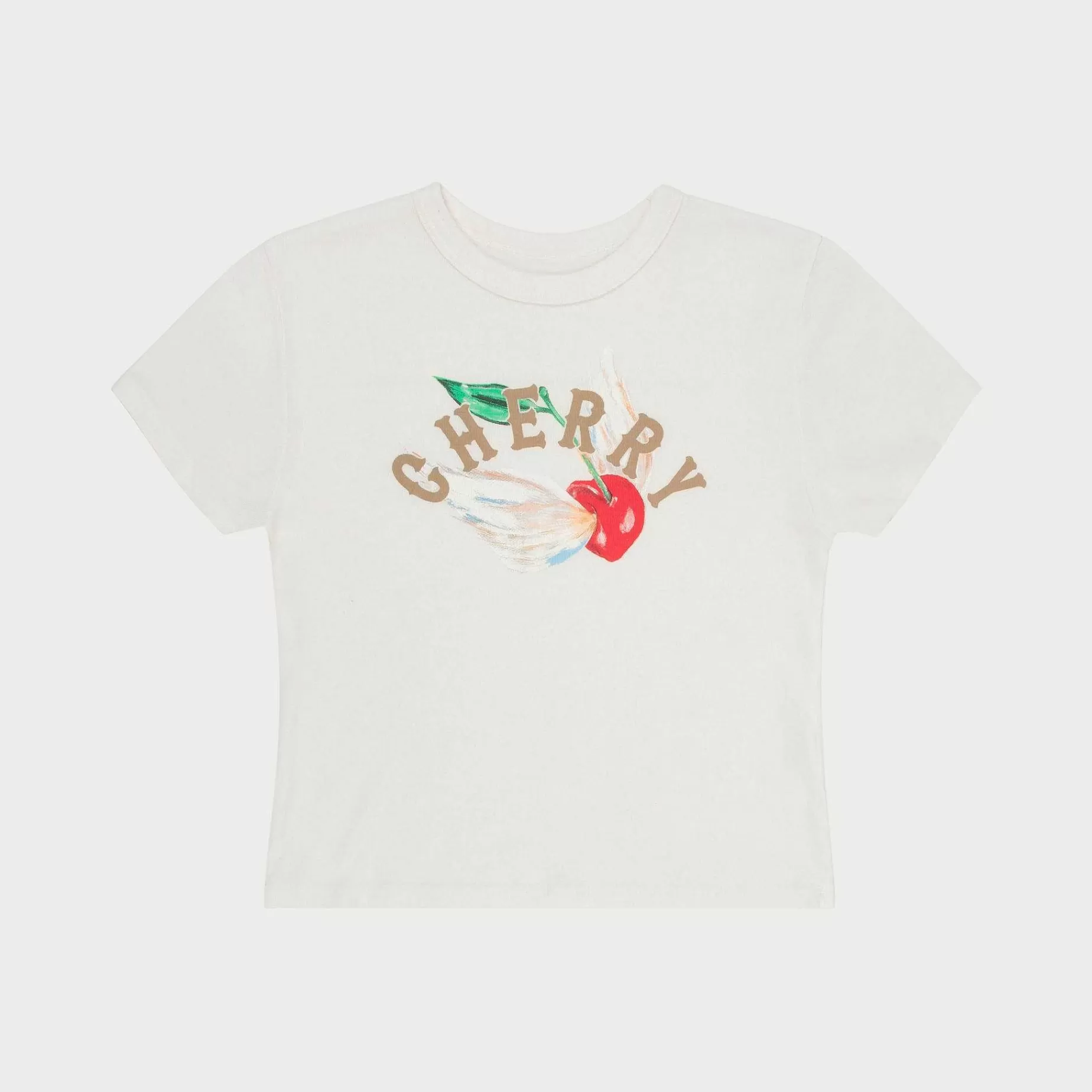 Cherry Women'S-Flying Baby Tee (Vintage White)