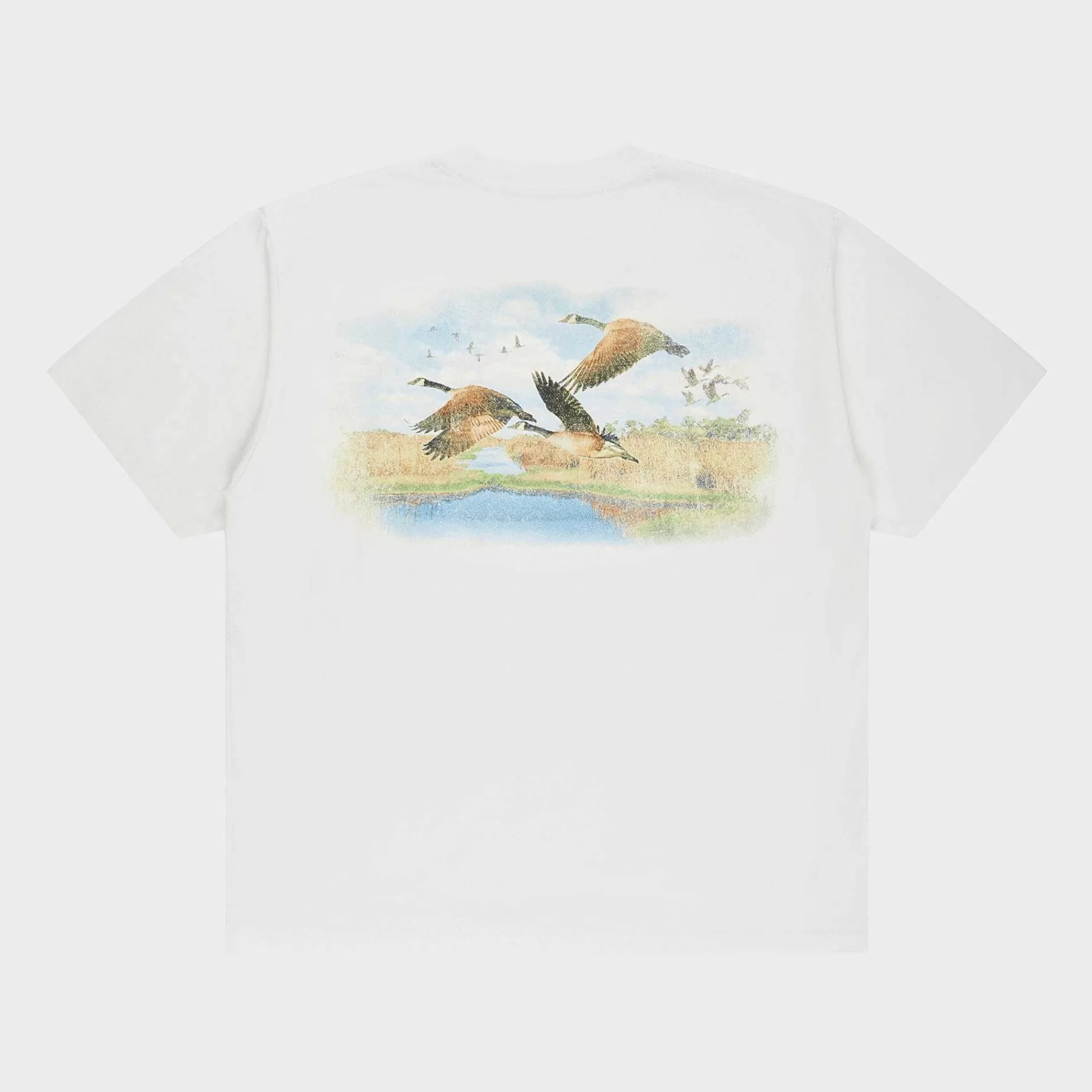 Cherry Tees & Long Sleeves-Flying Geese Pocket Tee (White)
