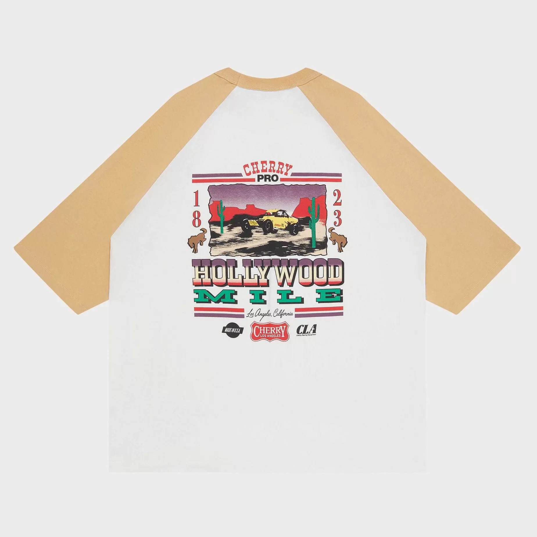 Cherry Tees & Long Sleeves-Hollywood Mile Baseball Tee (Camel)