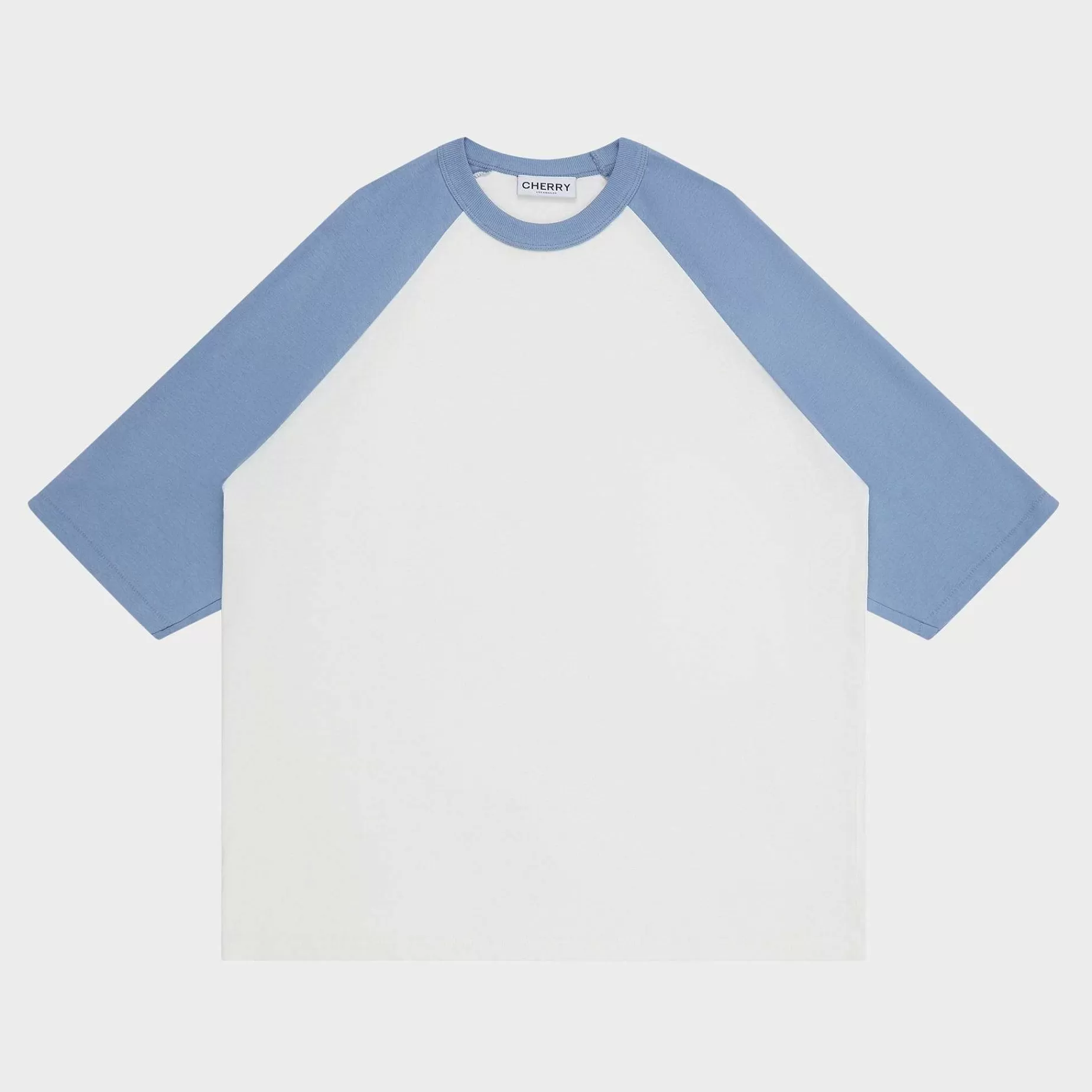 Cherry Tees & Long Sleeves-Hollywood Mile Baseball Tee (Dusty Blue)