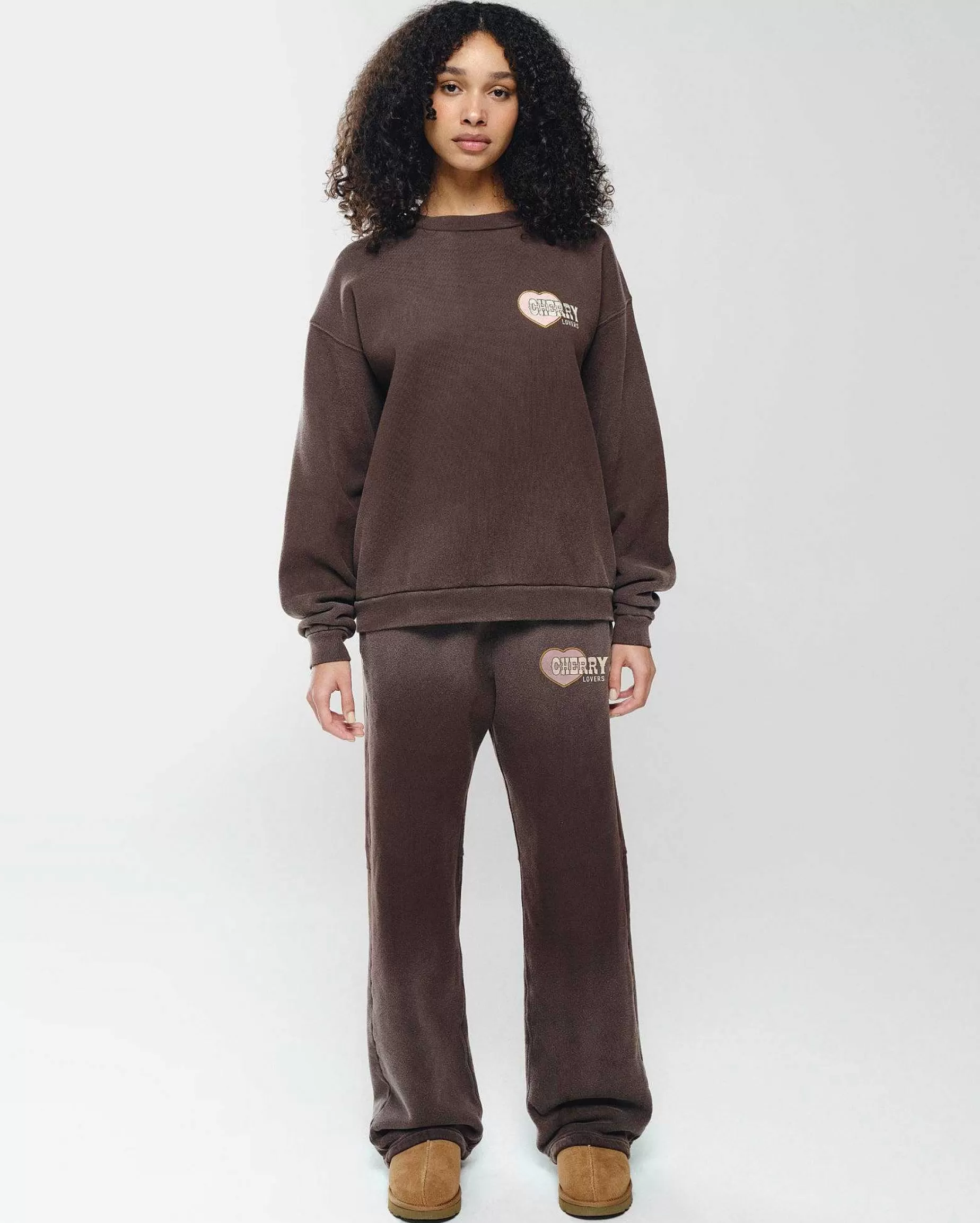 Cherry Sweatshirts-Lovers Crewneck (Espresso)