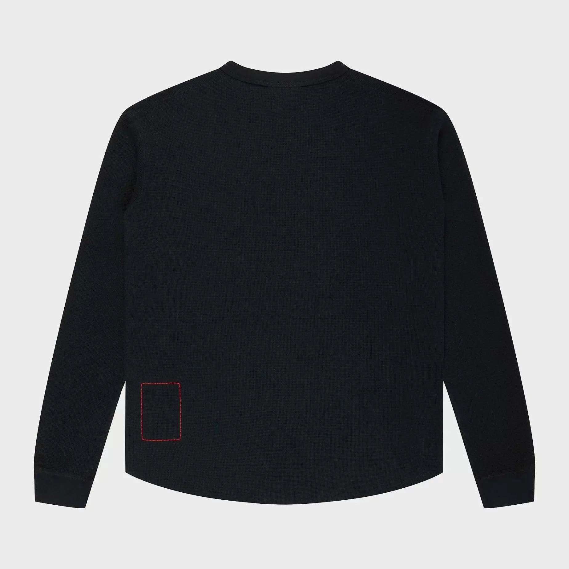Cherry Tees & Long Sleeves-Men'S Henley Thermal L/S T-Shirt (Black)
