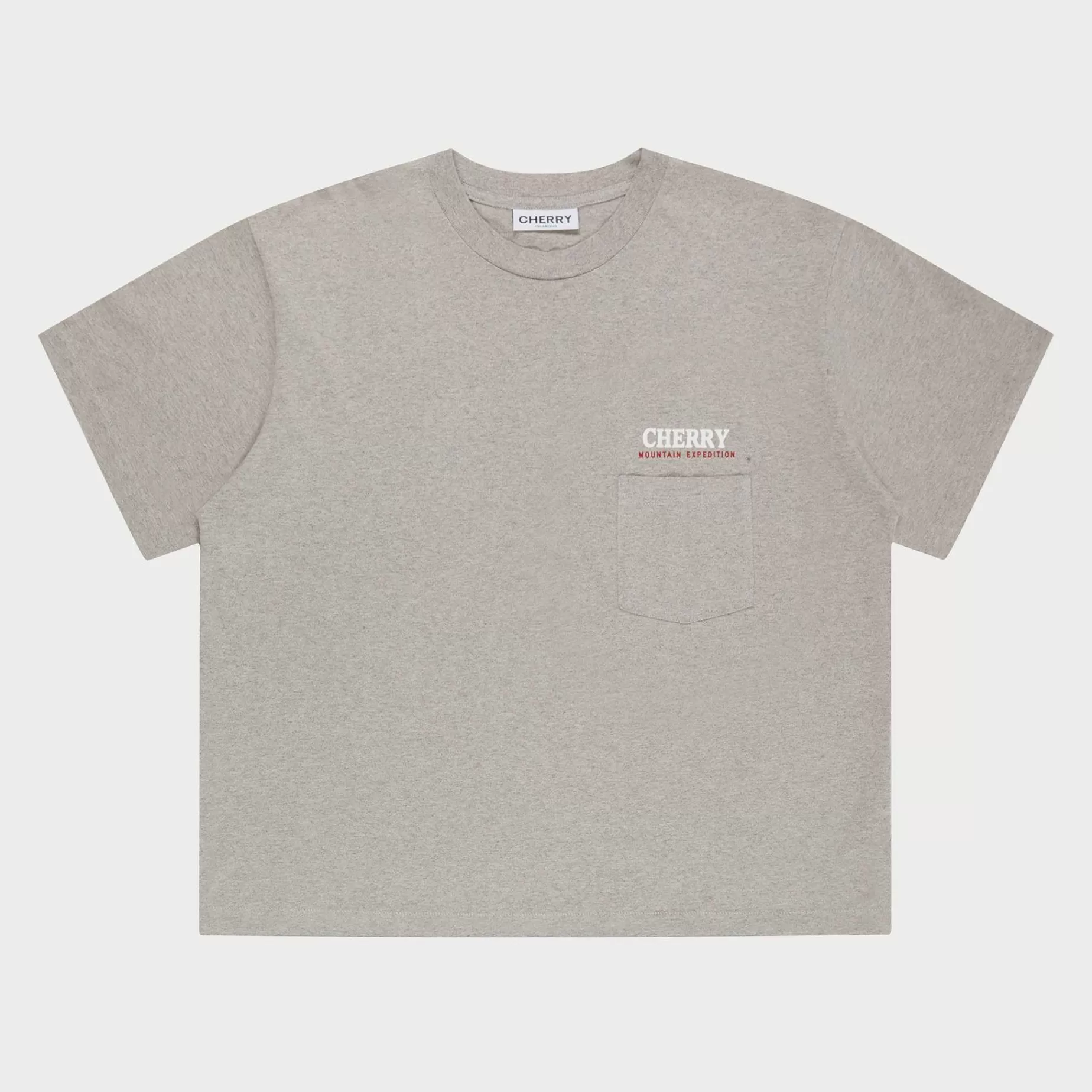 Cherry Tees & Long Sleeves-Mountain Expedition Boxy Pocket Tee (Heather Grey)