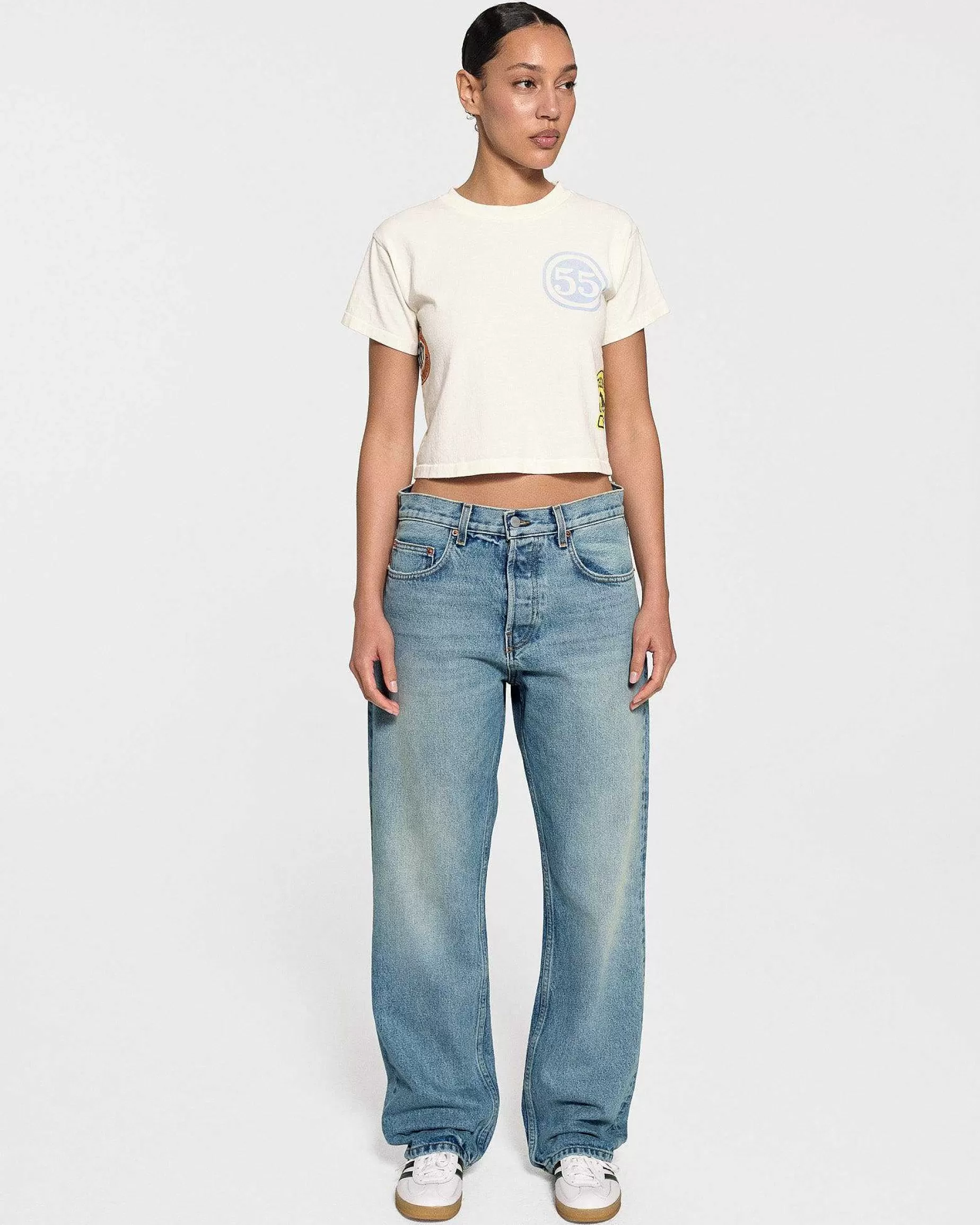 Cherry Women'S-Off Road Boxy Baby Tee (Vintage White)