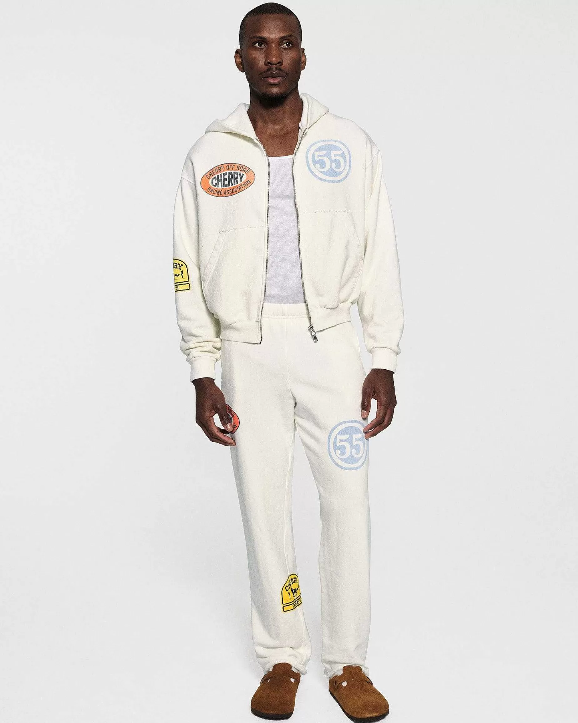 Cherry Sweatpants-Off Road Raw Edge Sweatpants (Vintage White)