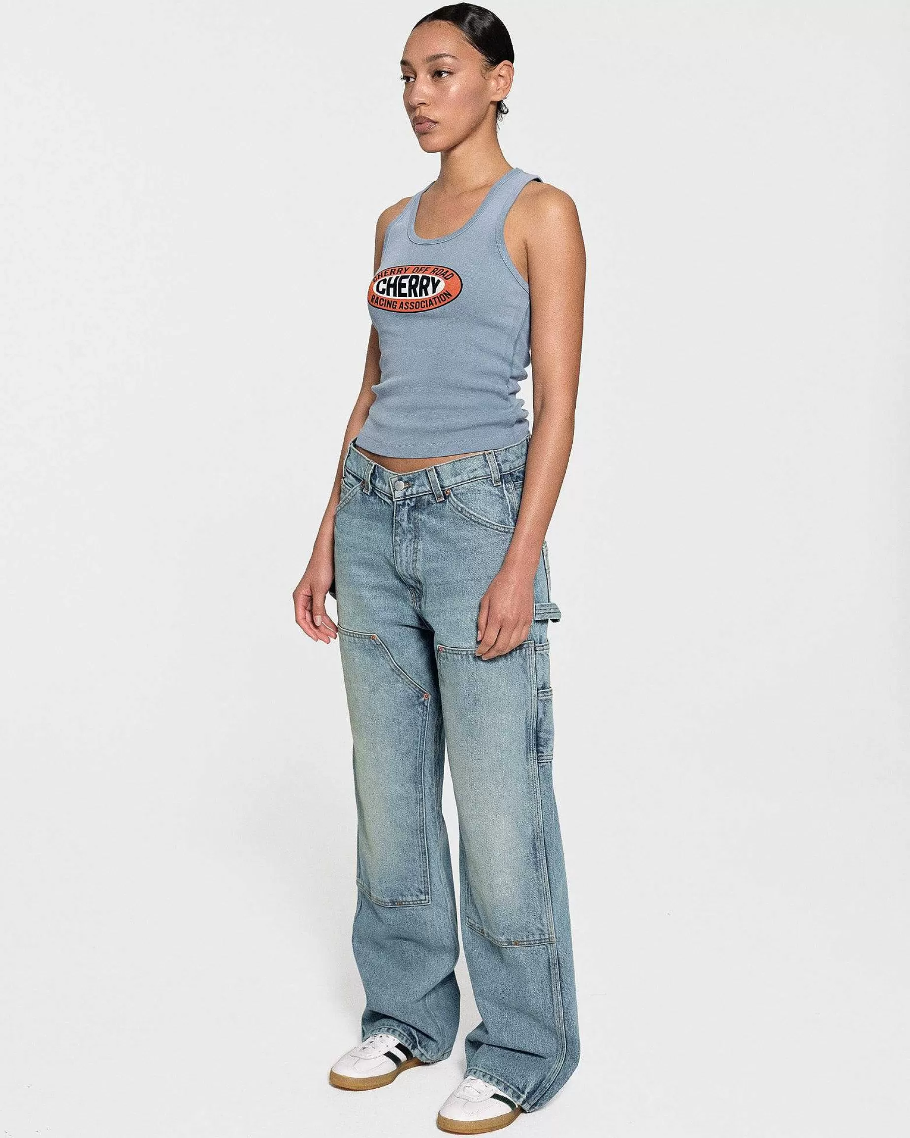 Cherry Women'S-Off Road Tank Top (Dusty Blue)