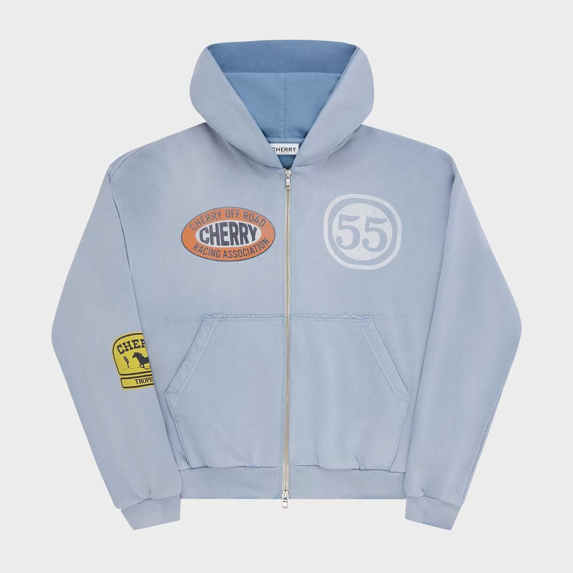 Cherry Sweatshirts-Off Road Zip-Up Hoodie (Dusty Blue)