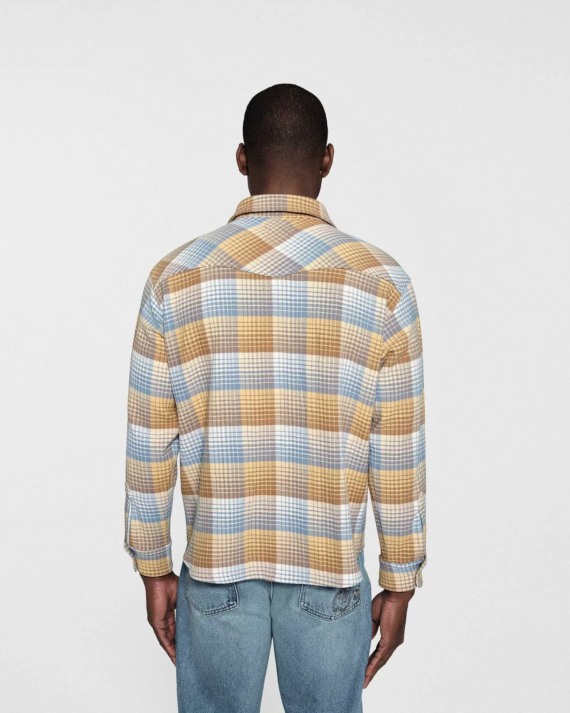 Cherry Shirting-Plaid Overshirt (Beige)