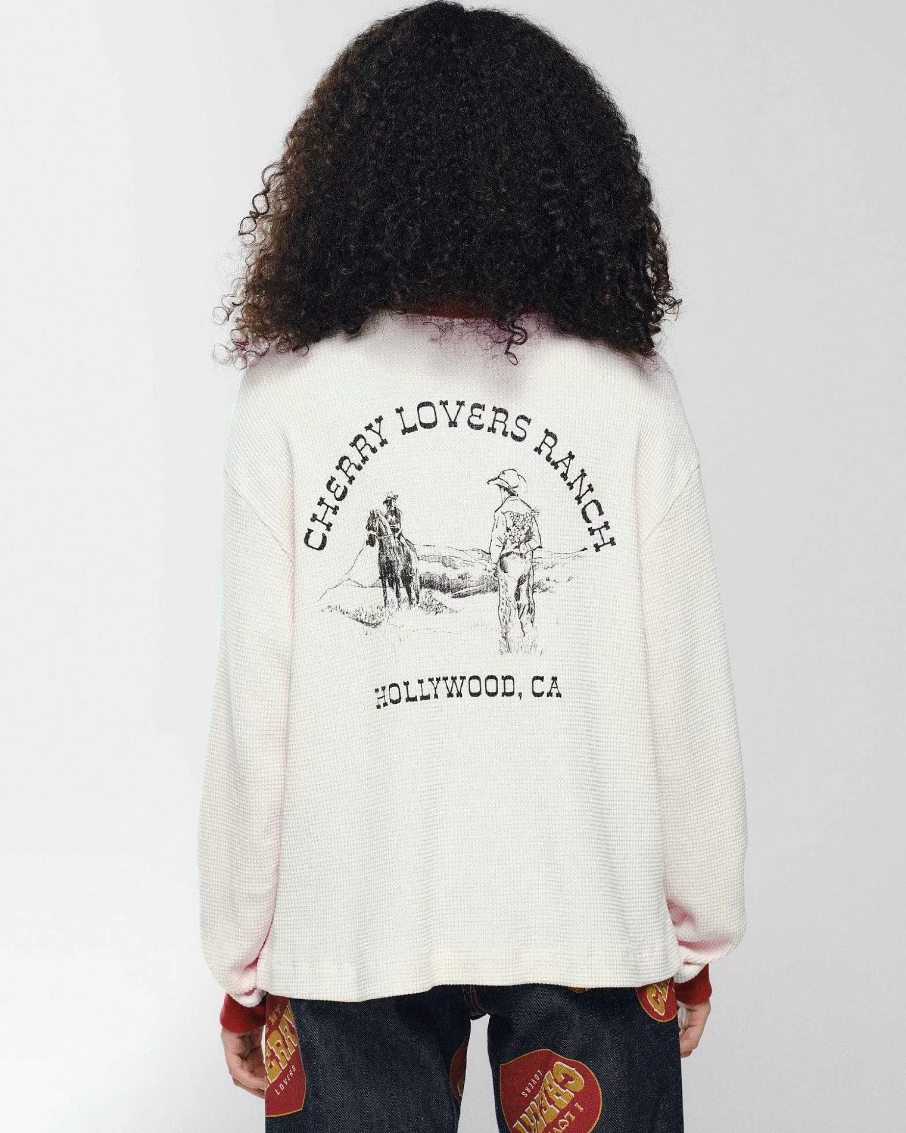 Cherry Tees & Long Sleeves-Ranch Thermal Shirt (Vintage White)