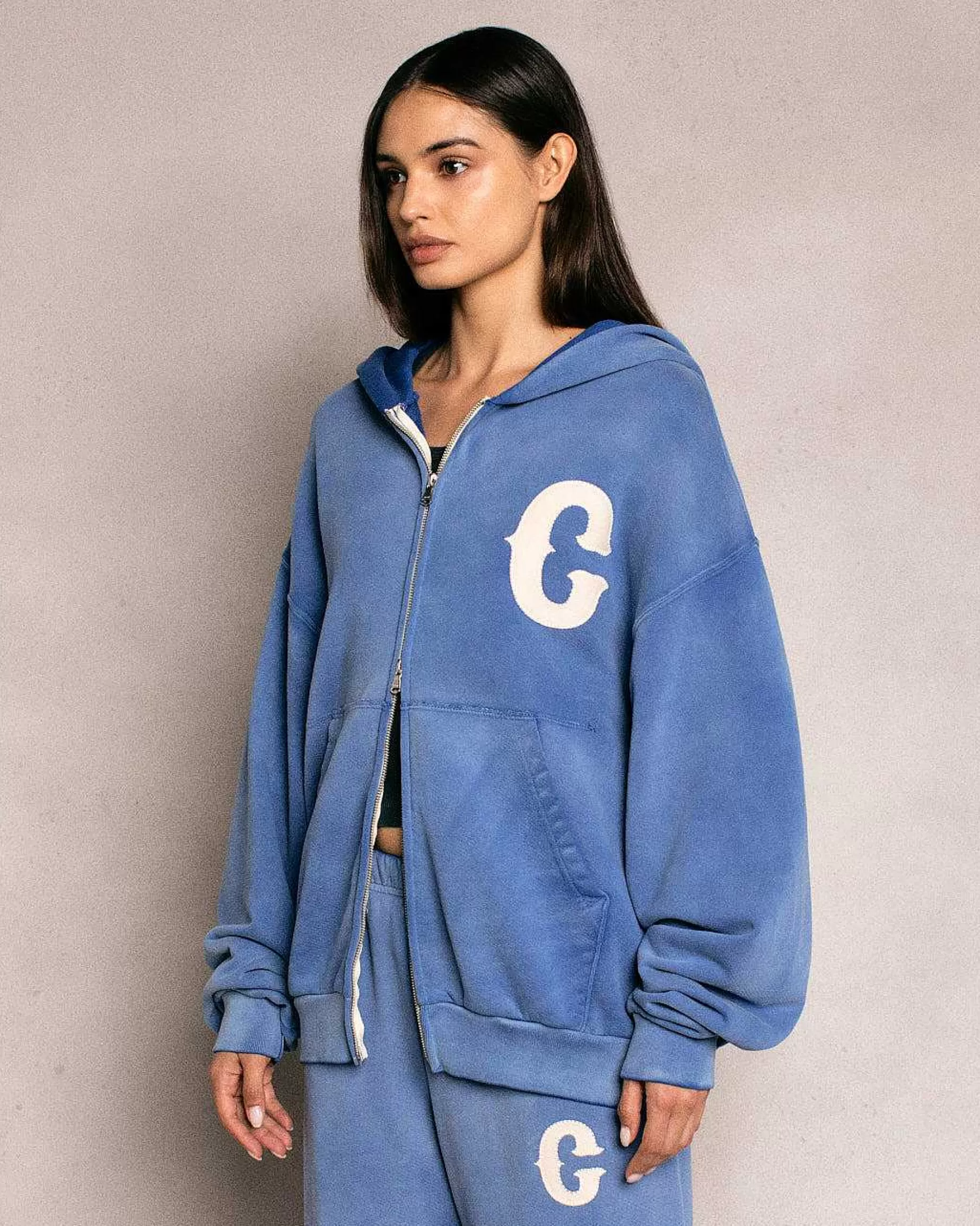 Cherry Sweatshirts-Ranch Wear Zip-Up Hoodie (Royal)