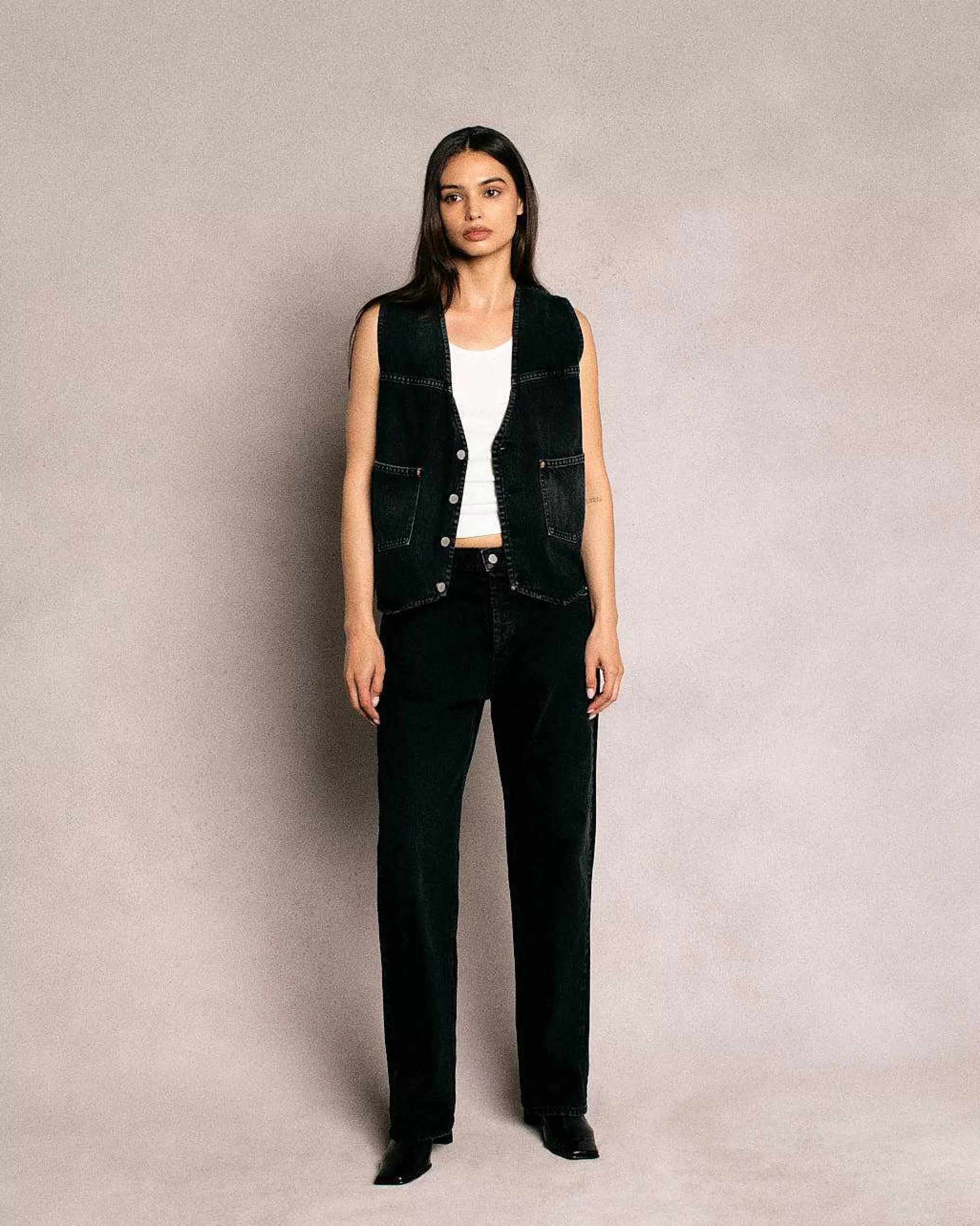 Cherry Pants-Relaxed 5 Pocket Denim (Black)