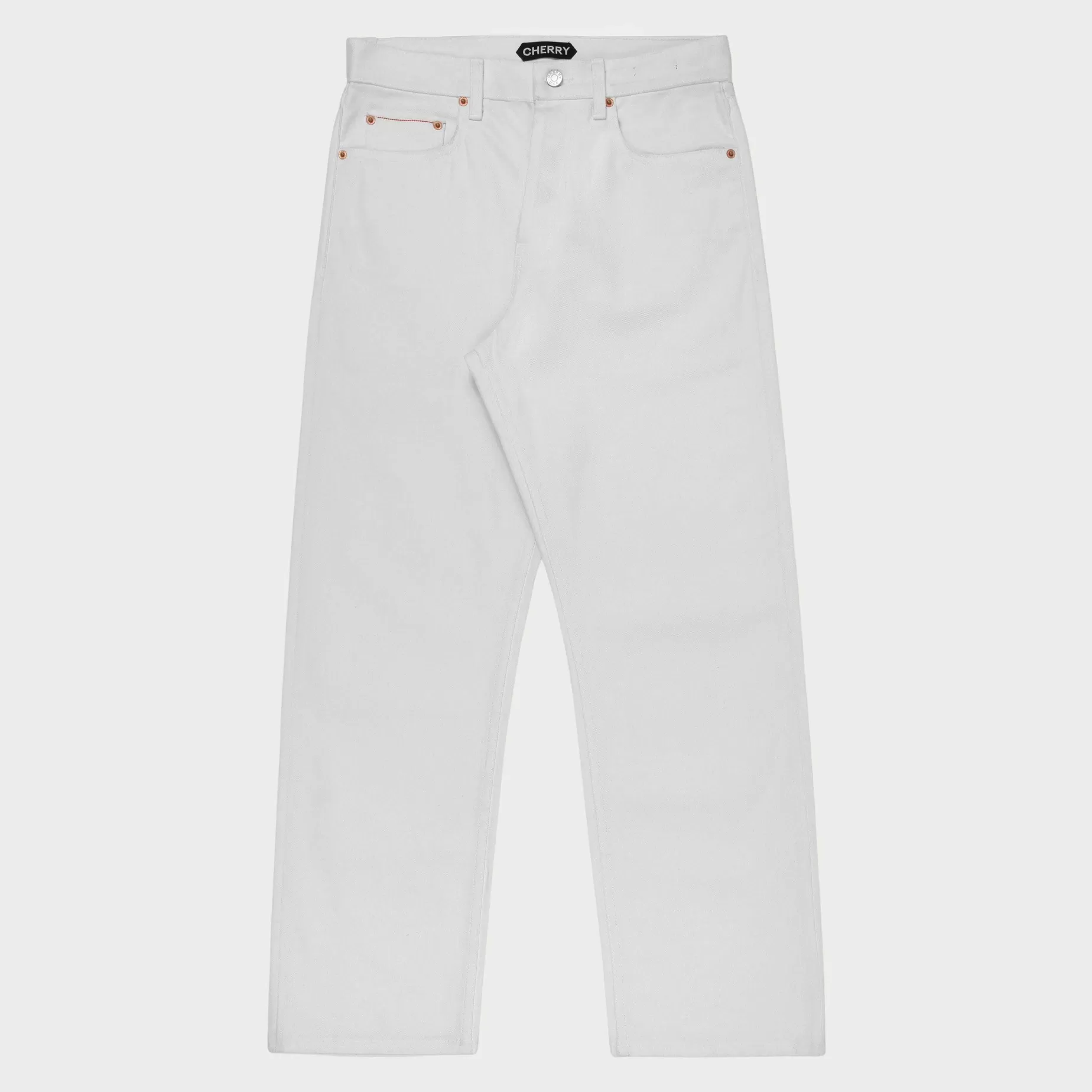 Cherry Pants-Relaxed Leg 5 Pocket Denim (White)