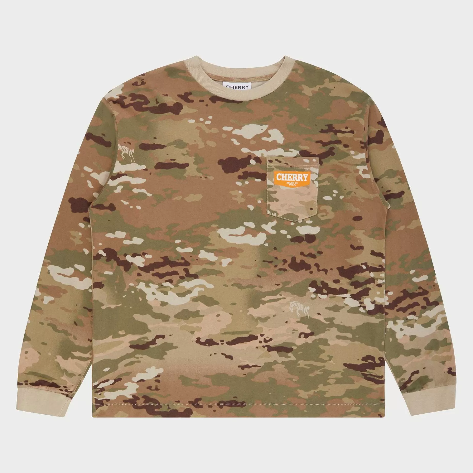 Cherry Tees & Long Sleeves-Ride It, Rev It Pocket L/S T-Shirt (Camo)