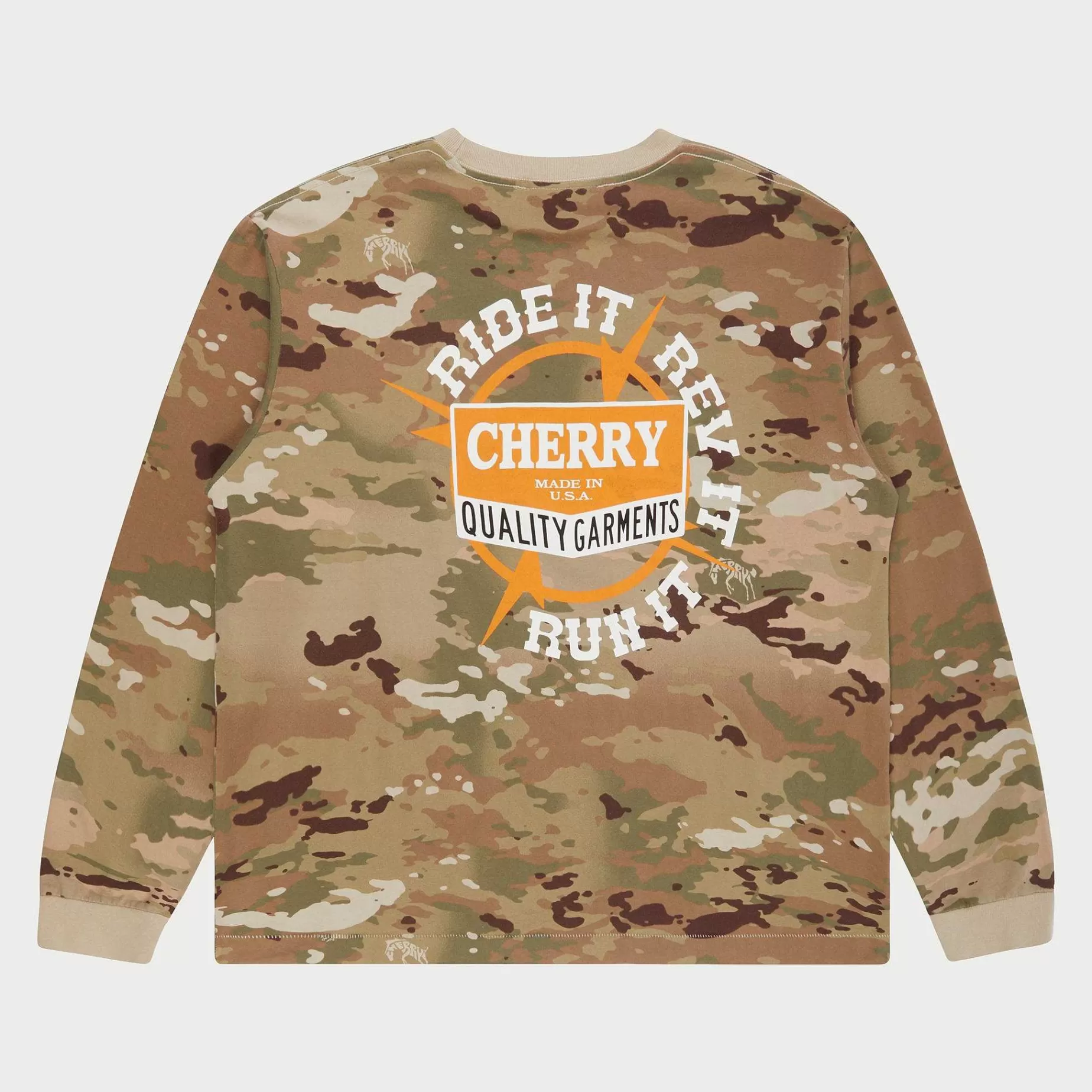 Cherry Tees & Long Sleeves-Ride It, Rev It Pocket L/S T-Shirt (Camo)