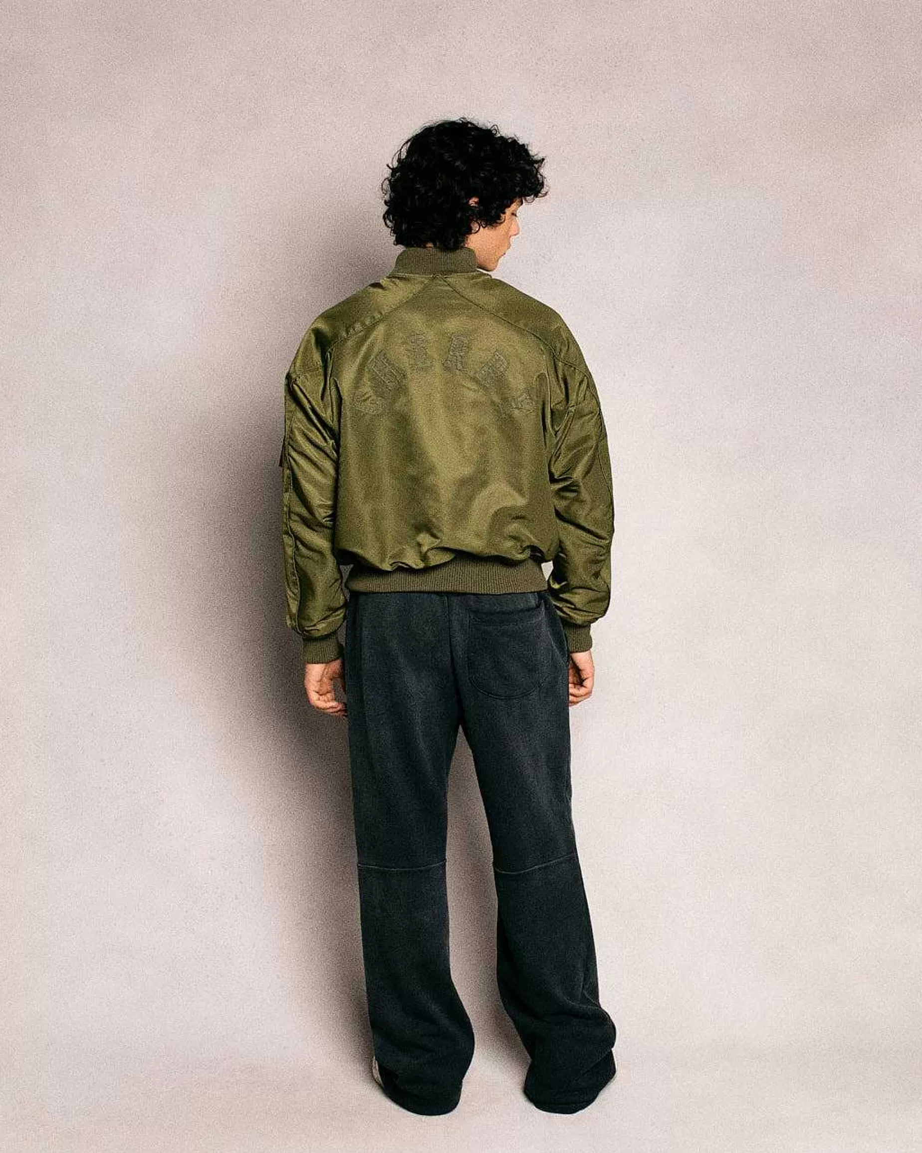 Cherry Jackets-Satin Bomber Jacket (Olive)