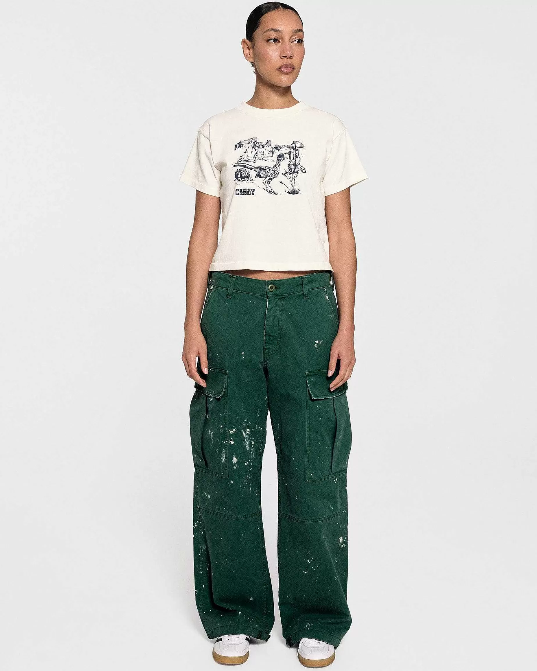 Cherry Women'S-Sedona Boxy Baby Tee (Vintage White)