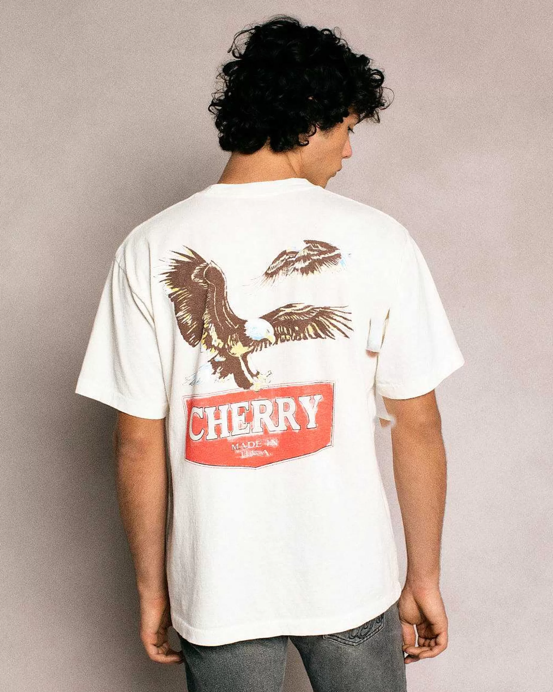 Cherry Tees & Long Sleeves-Soaring Eagle Pocket Tee (Vintage White)