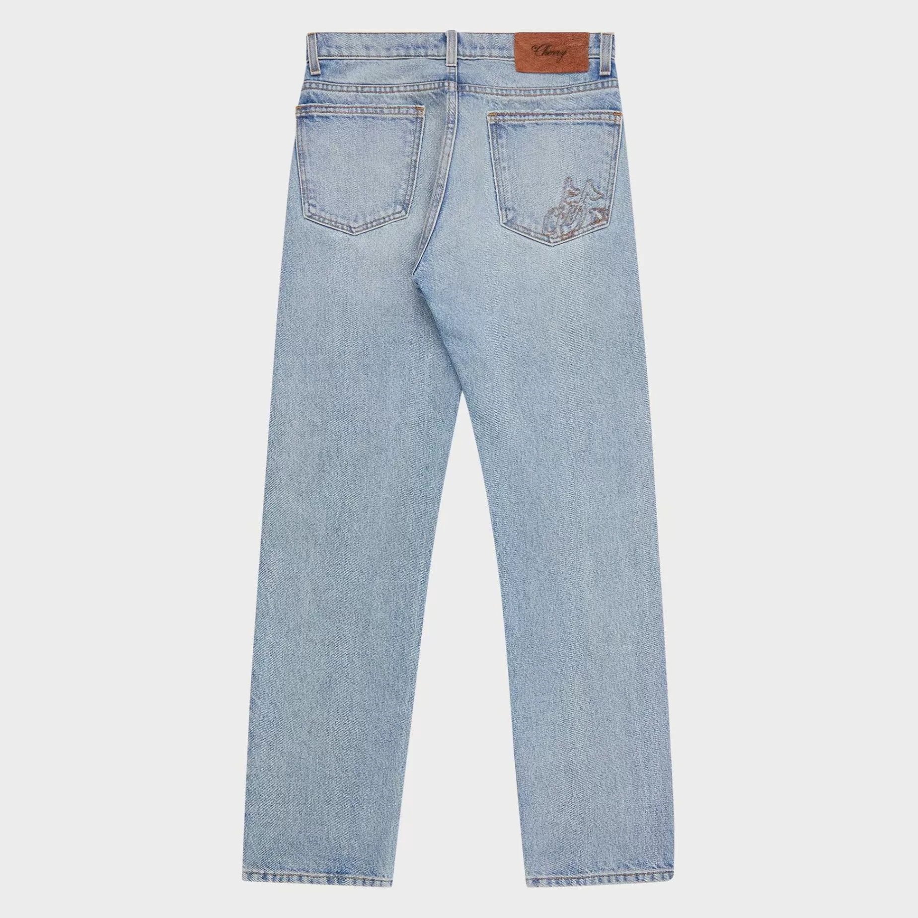 Cherry Pants-Straight Leg 5 Pocket Denim Jeans (George Wash)