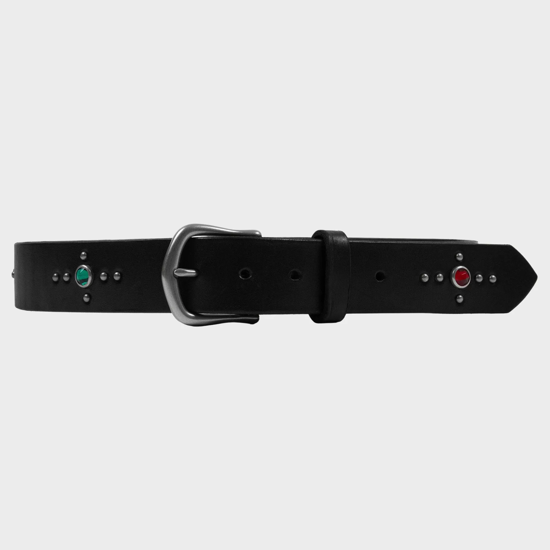 Cherry Accessories-Studded Leather Belt (Black)