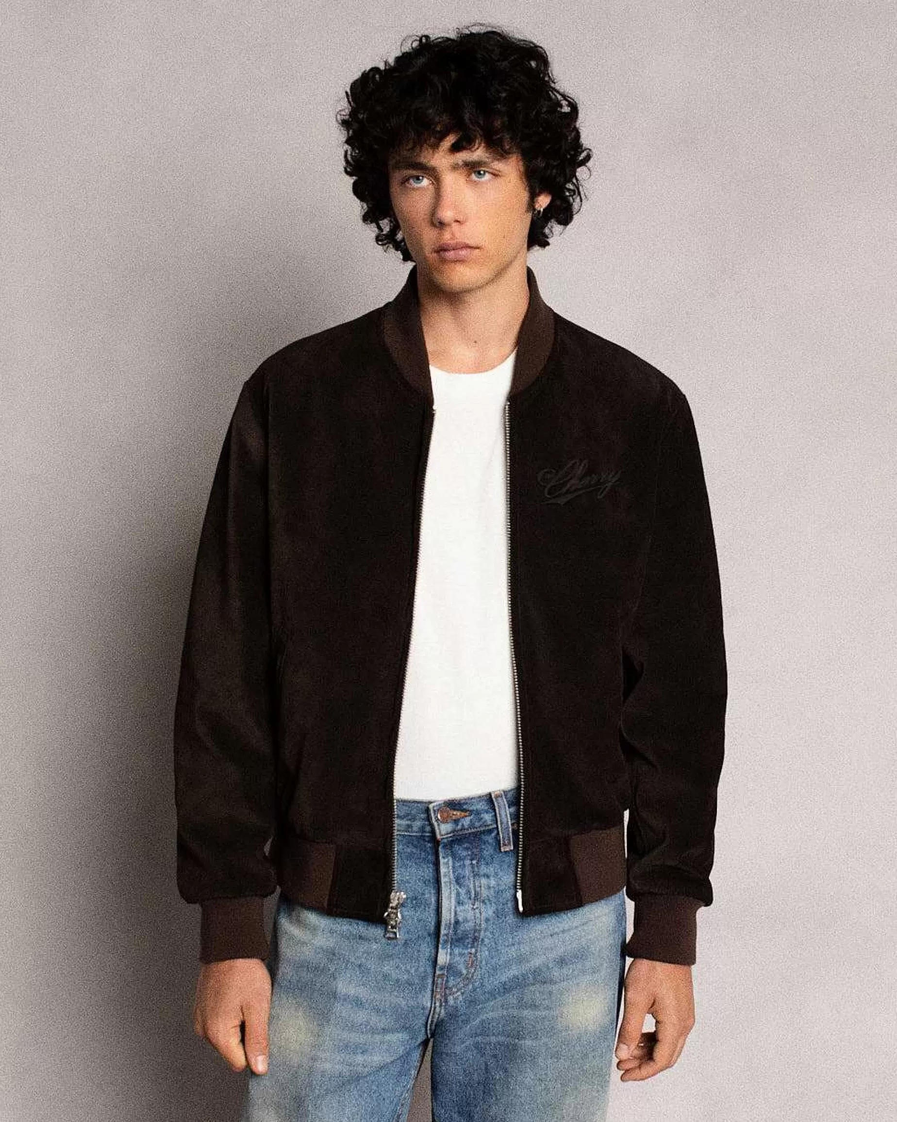 Cherry Jackets-Suede Bomber Jacket (Espresso)