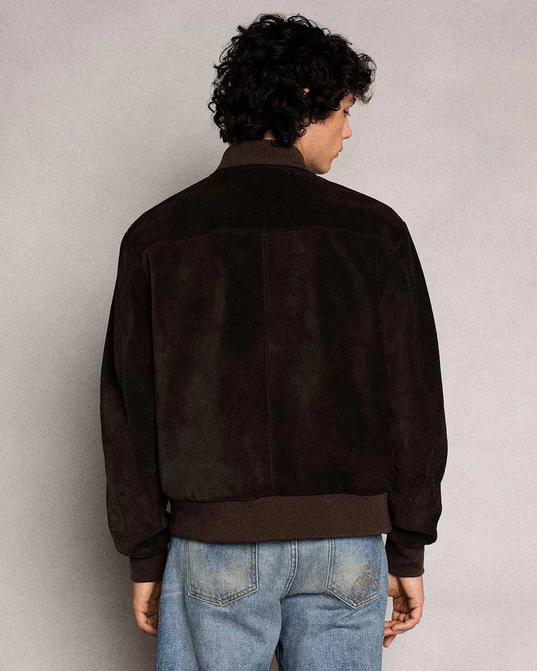 Cherry Jackets-Suede Bomber Jacket (Espresso)