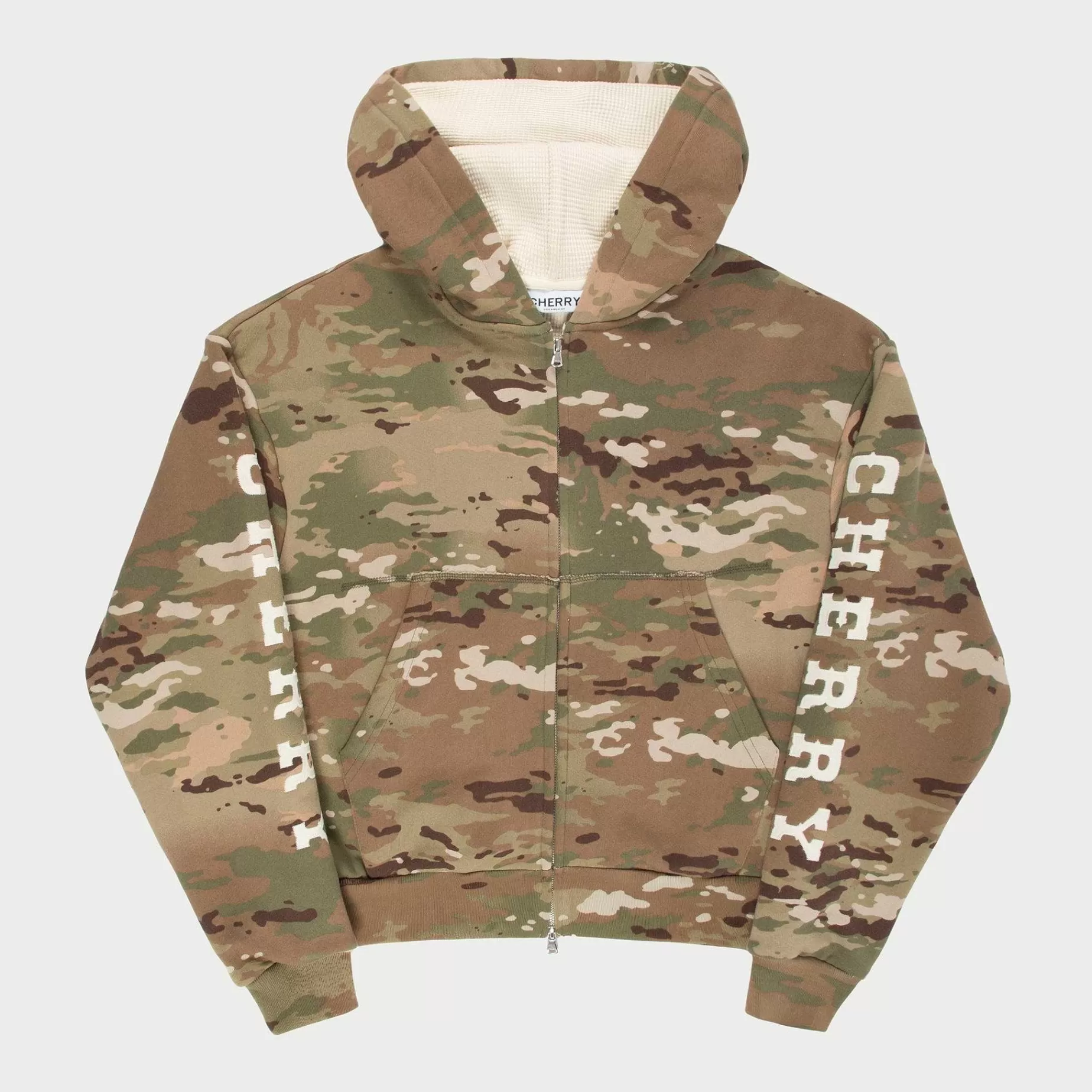 Cherry Sweatshirts-Thermal Zip-Up Hoodie (Camo)