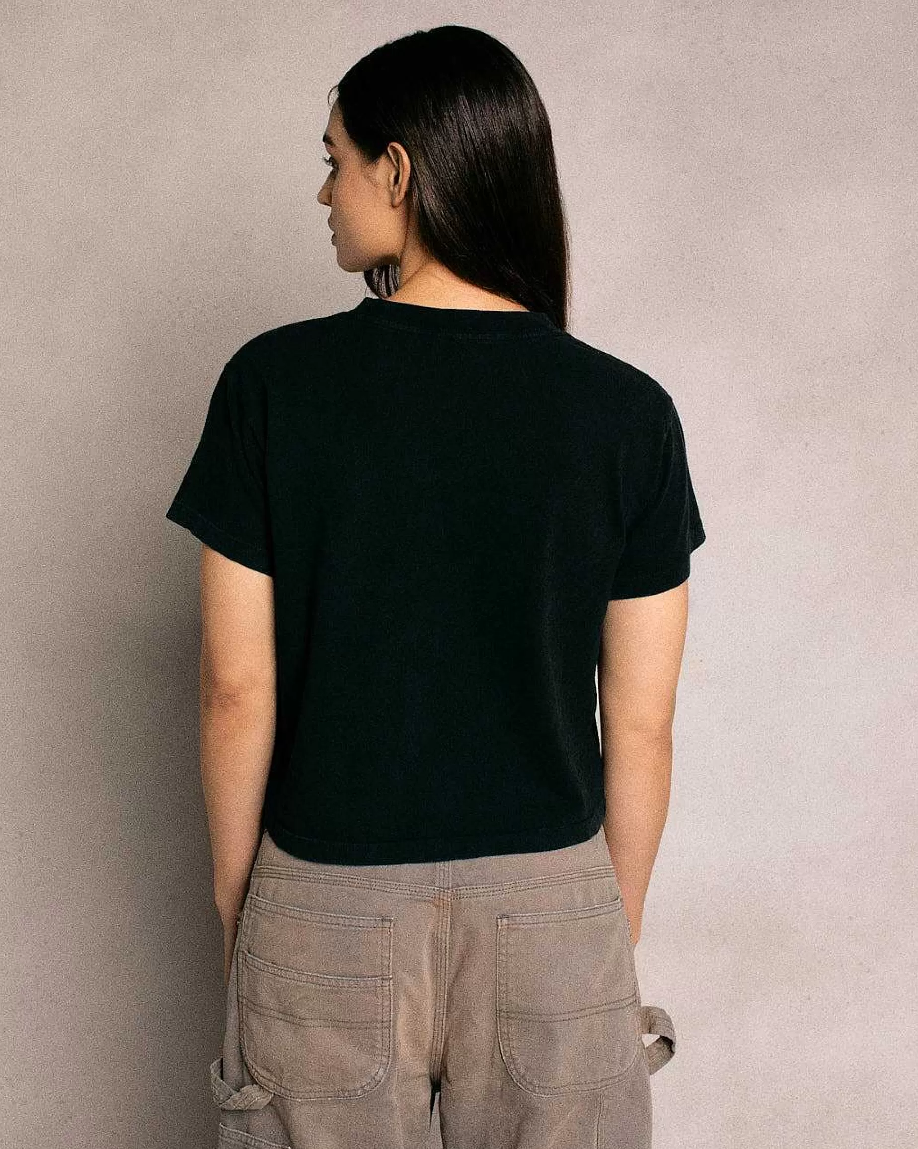 Cherry Women'S-Tri State Boxy Baby Tee (Vintage Black)
