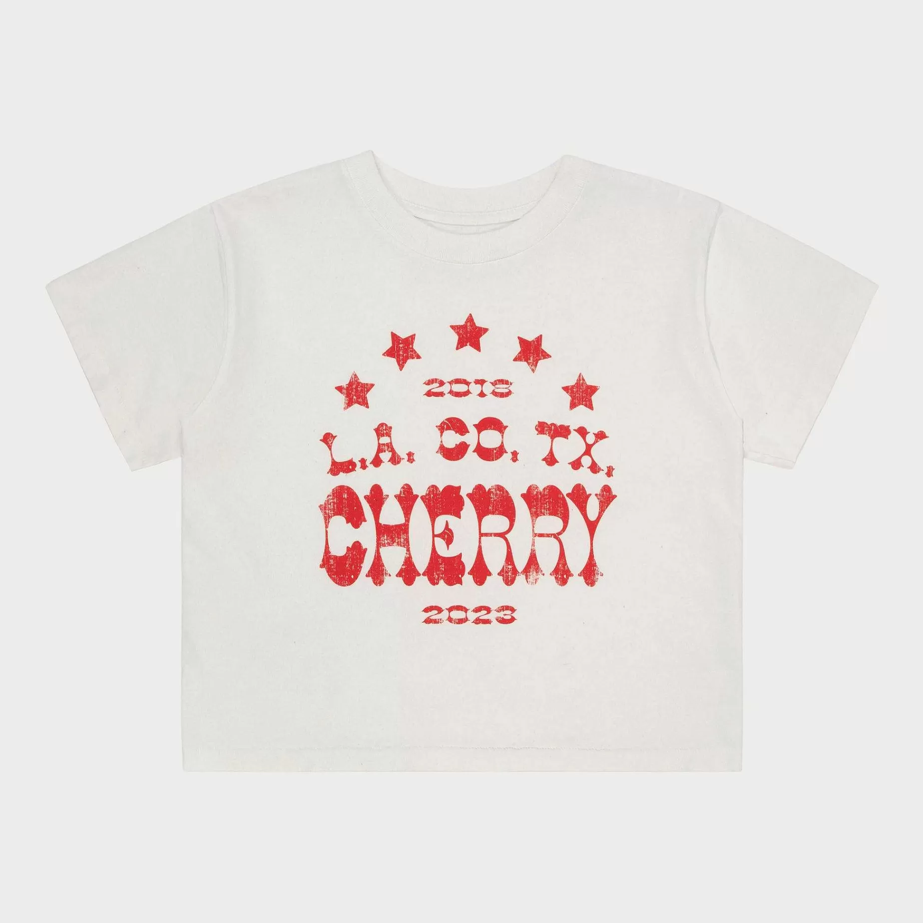 Cherry Women'S-Tri State Boxy Baby Tee (Vintage White)