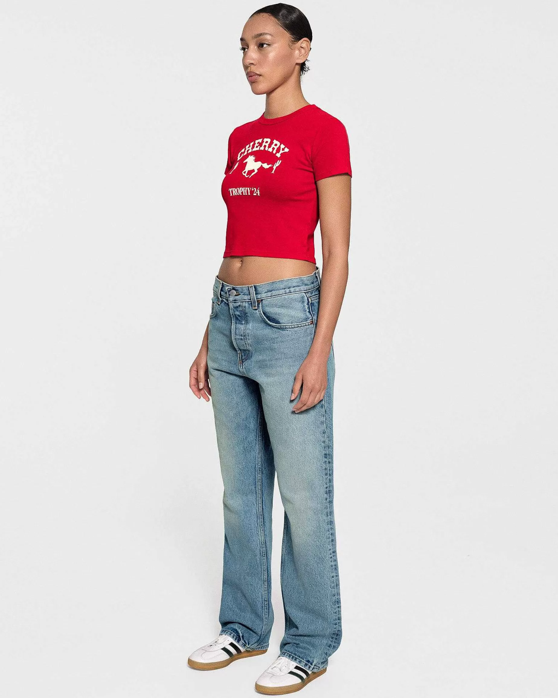 Cherry Women'S-Trophy Baby Tee (Red)