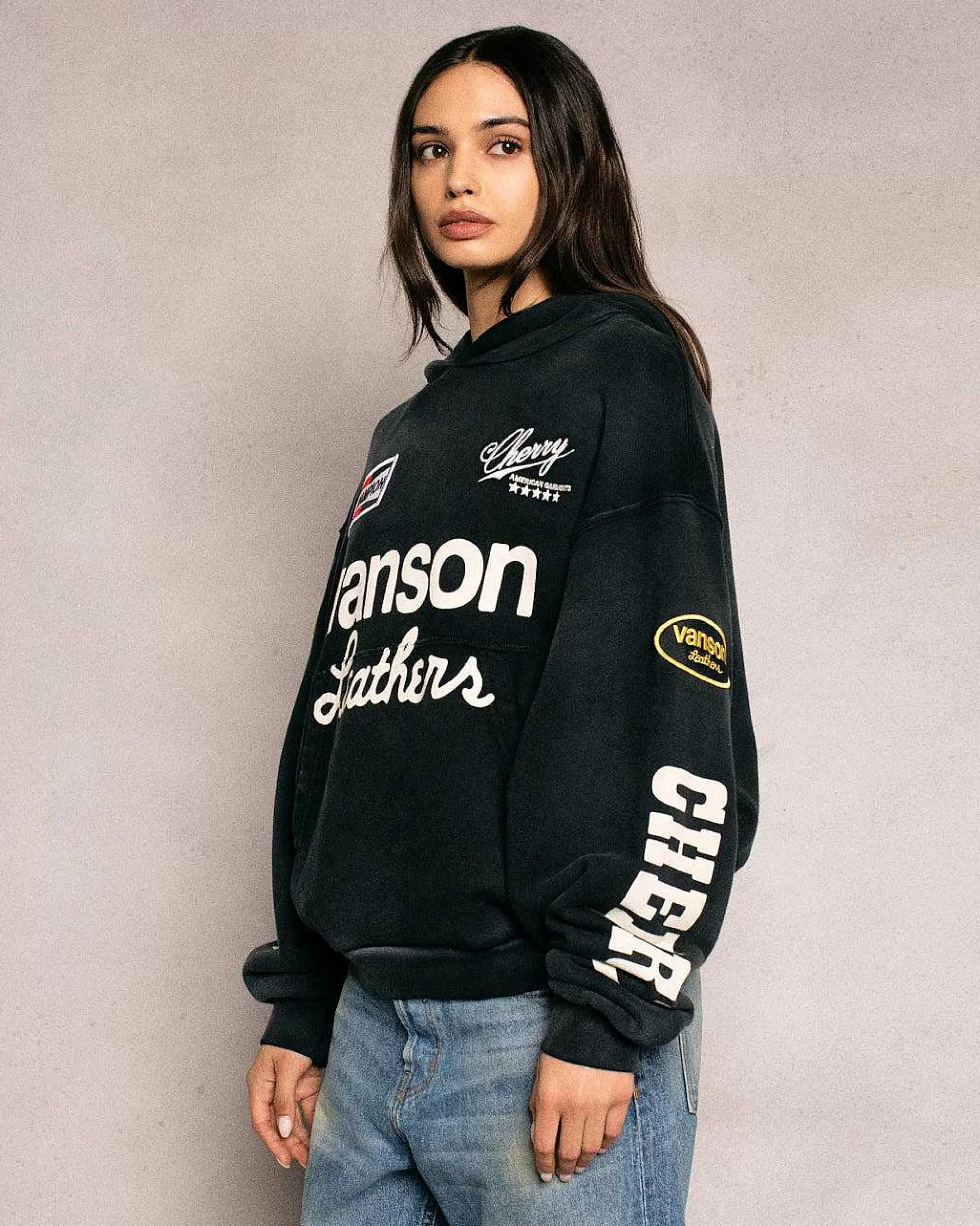 Cherry Sweatshirts-Vanson Hoodie (Vintage Black)