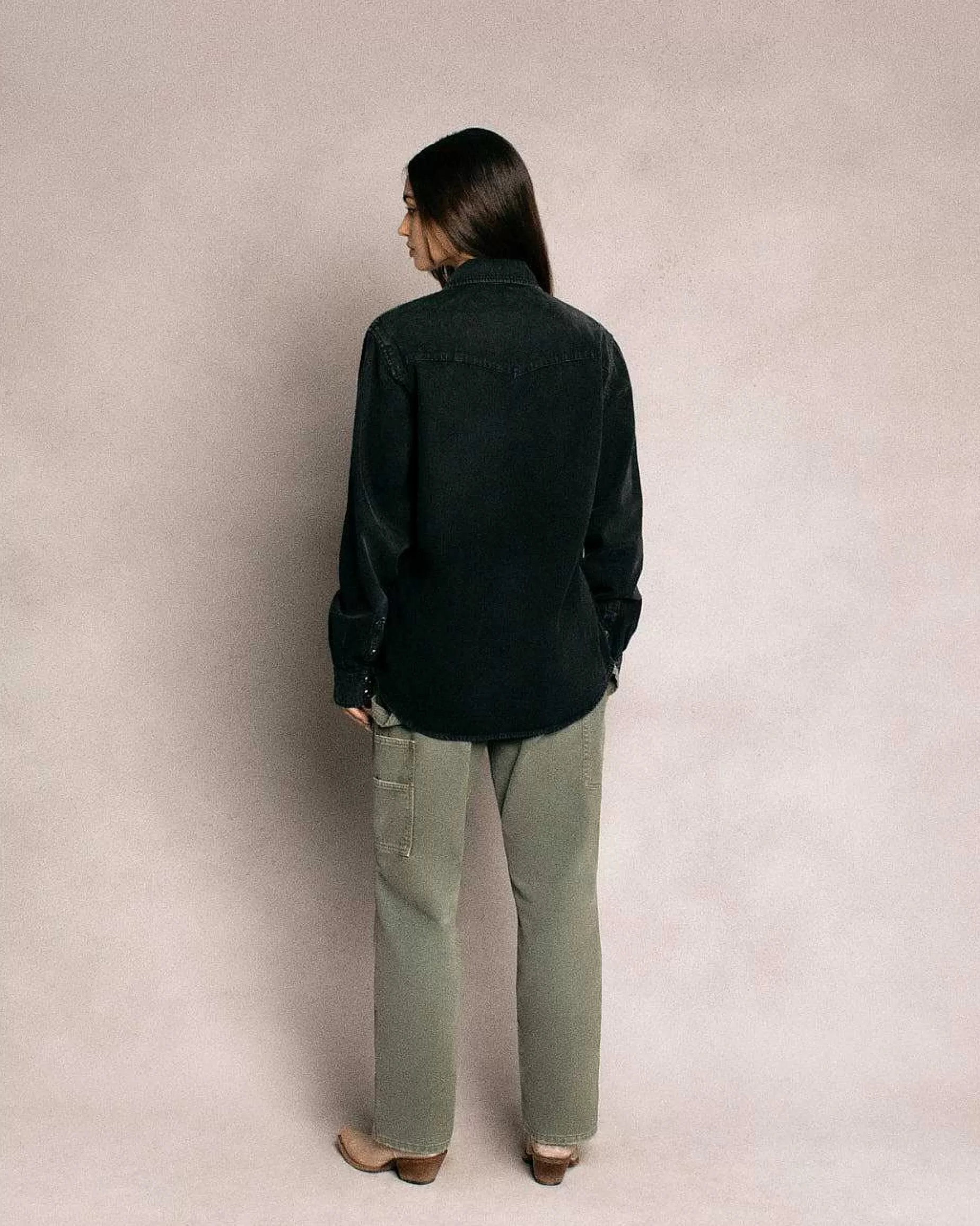 Cherry Shirting-Western Snap Shirt (Black)