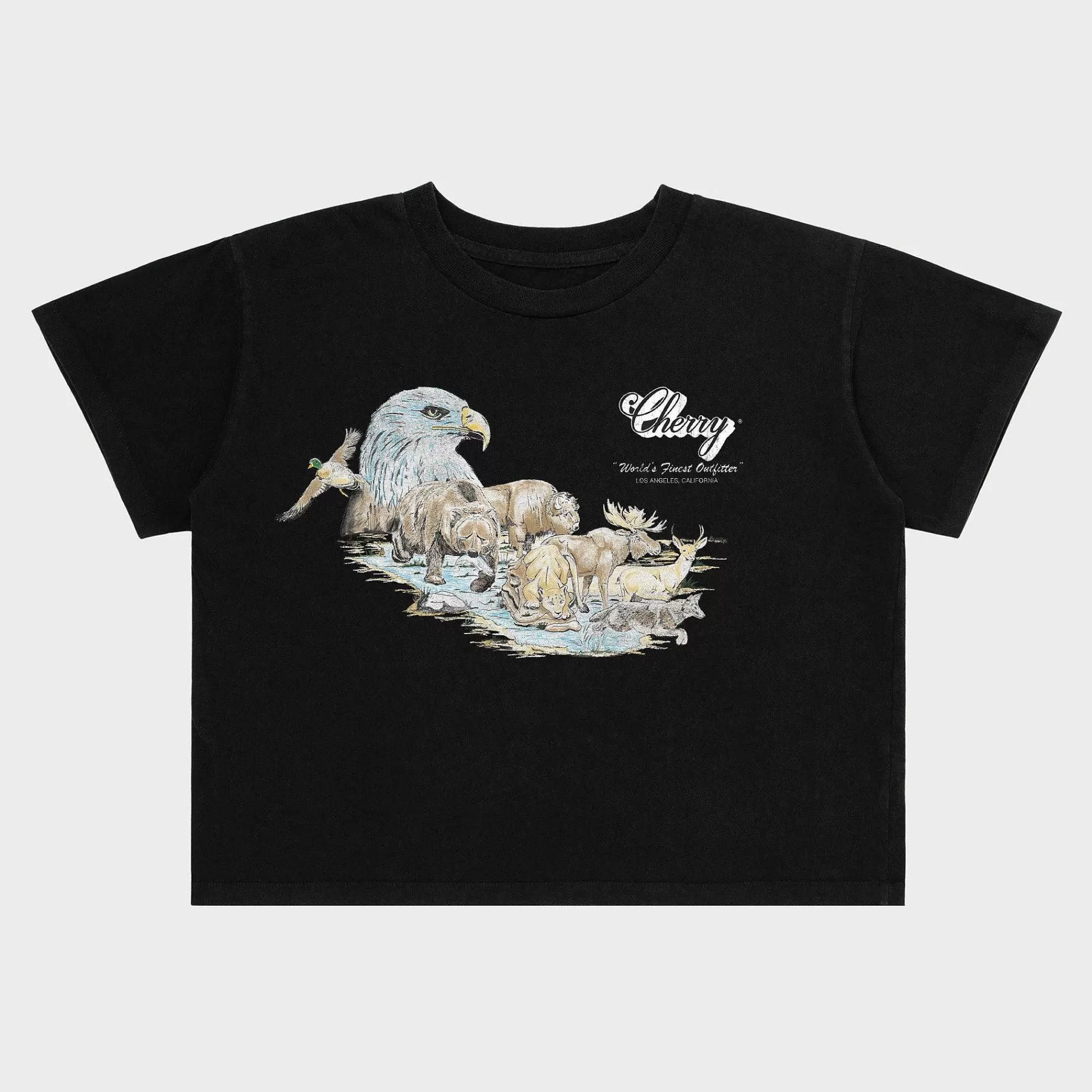 Cherry Women'S-Wilderness Boxy Baby Tee (Black)