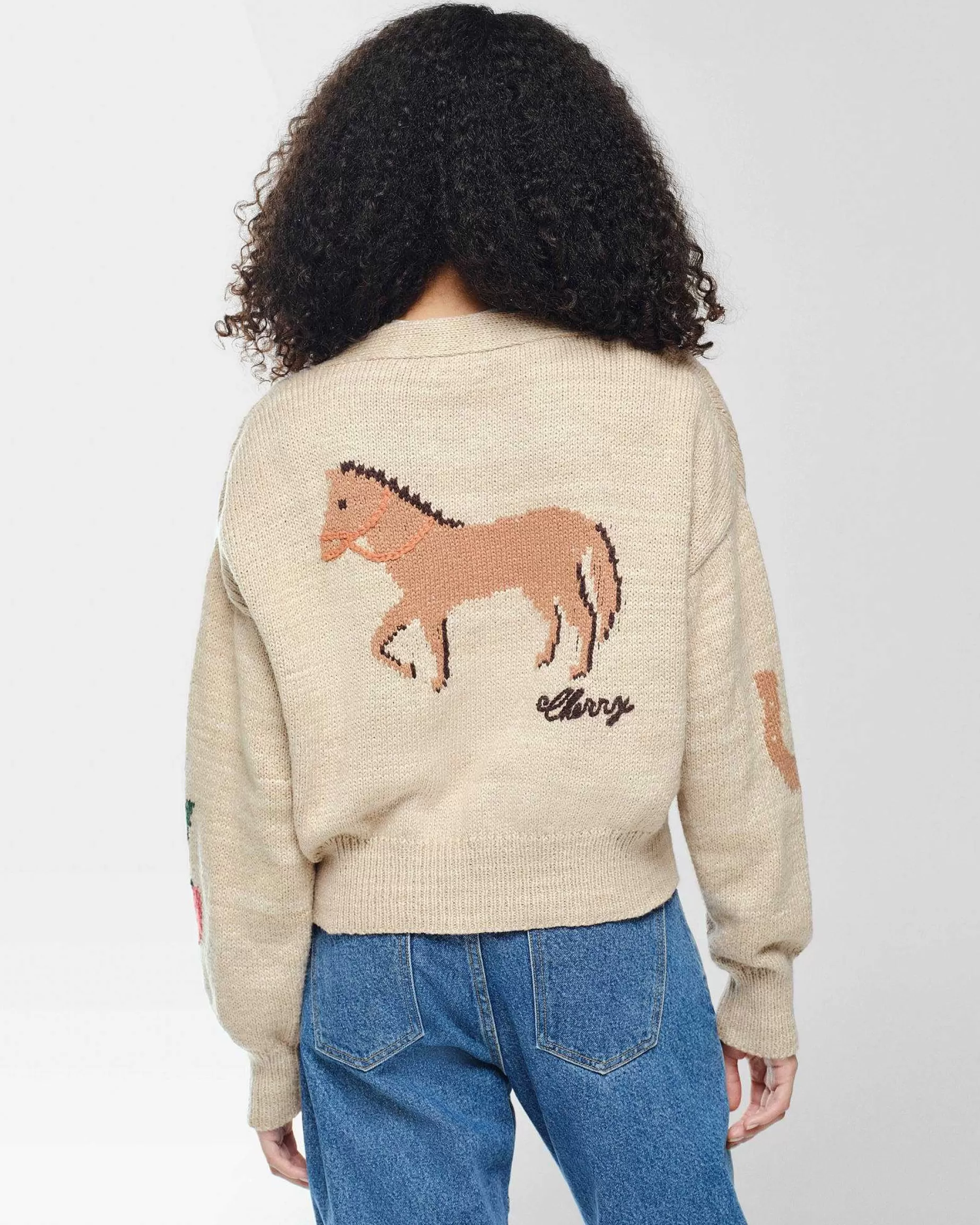Cherry Women'S-Womens Stables Cardigan (Heather Oat)