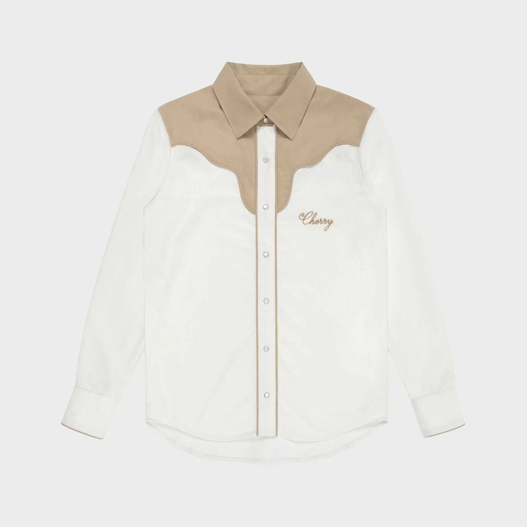 Cherry Shirting-Womens Western Rodeo Shirt (White)